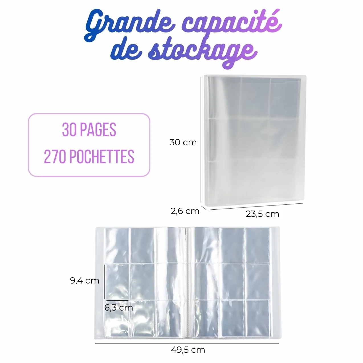 Album photo instantané 30 pages 270 poches transparent pour souvenirs mariage