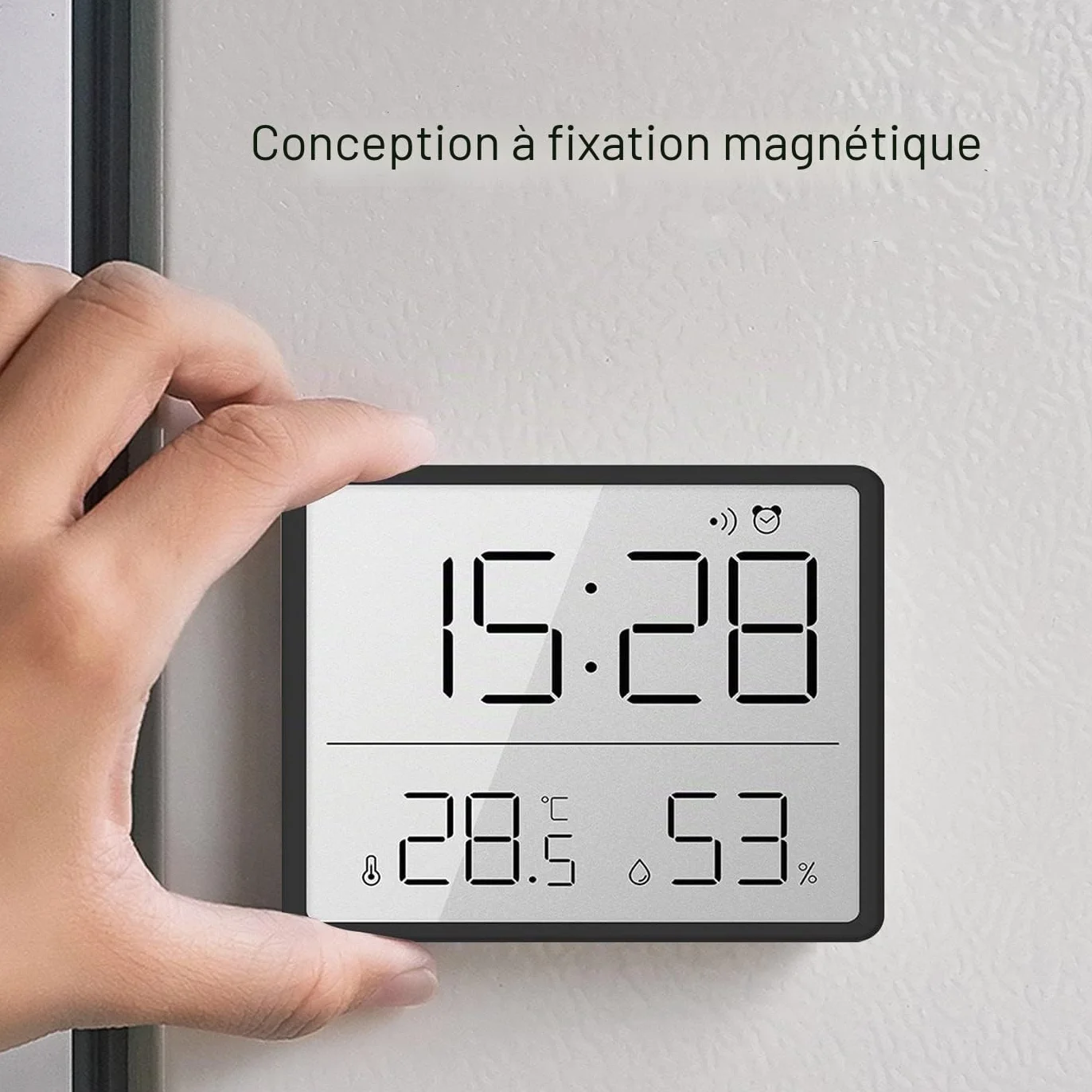 Thermomètre Hygromètre Numérique avec Réveil LCD Température Humidité 12/24 Heures ℃/℉