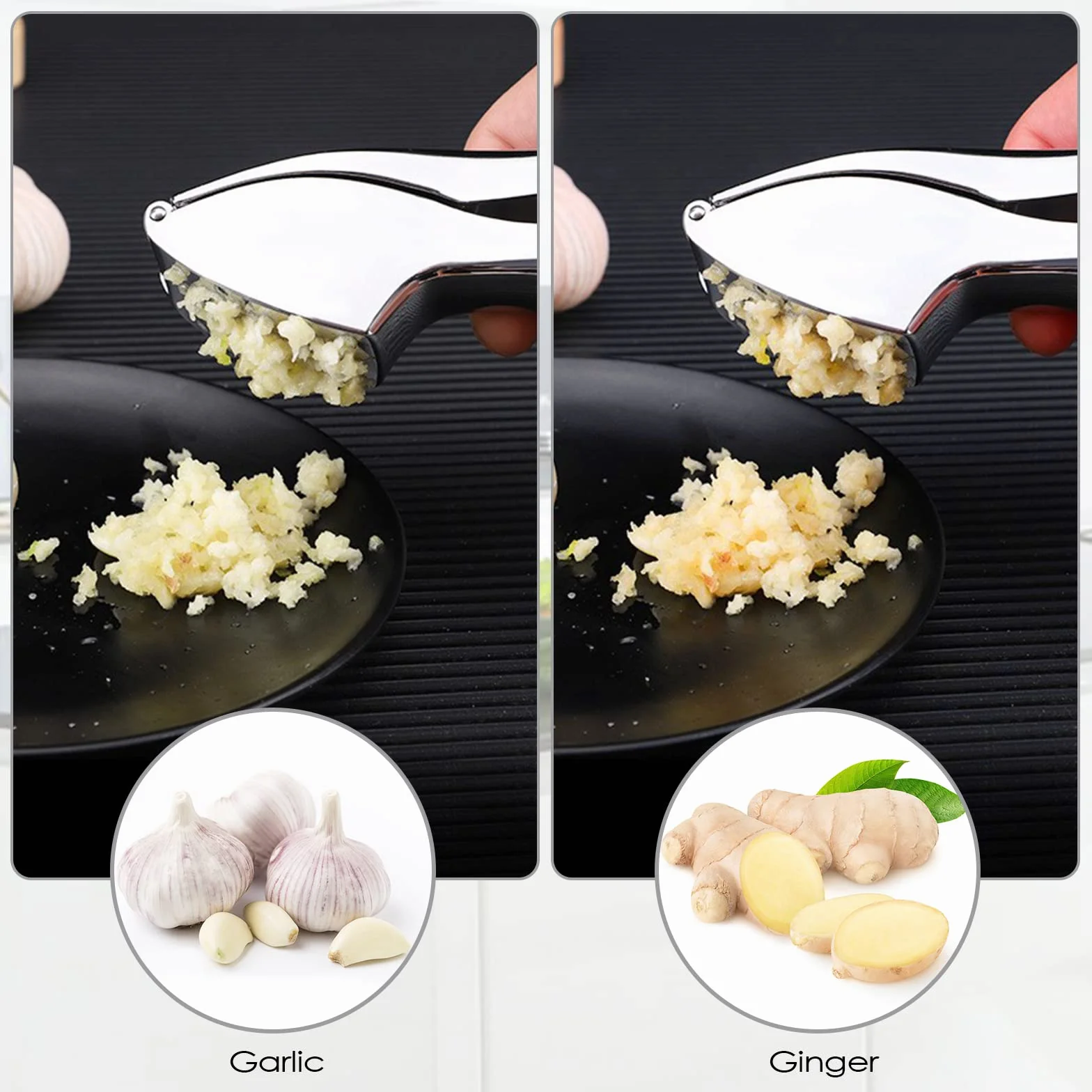 Presse-Ail Manuel Extra Fort en Alliage de Zinc Ecrase Ail Garlic Press
