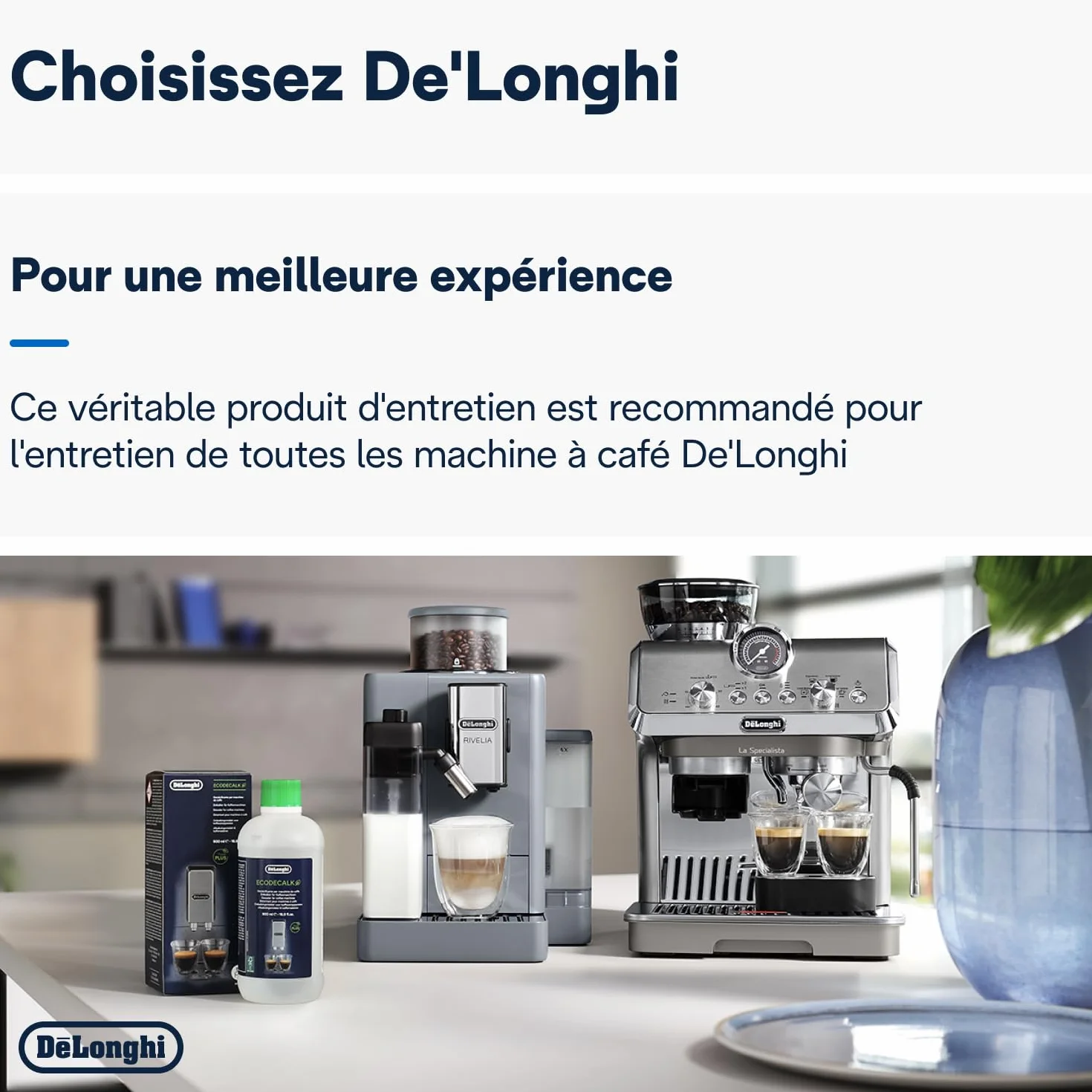 De'Longhi EcoDecalk Détartrant DLSC500, 5 Doses, 500ml, Accessoire de Maintenance pour Machine à Café