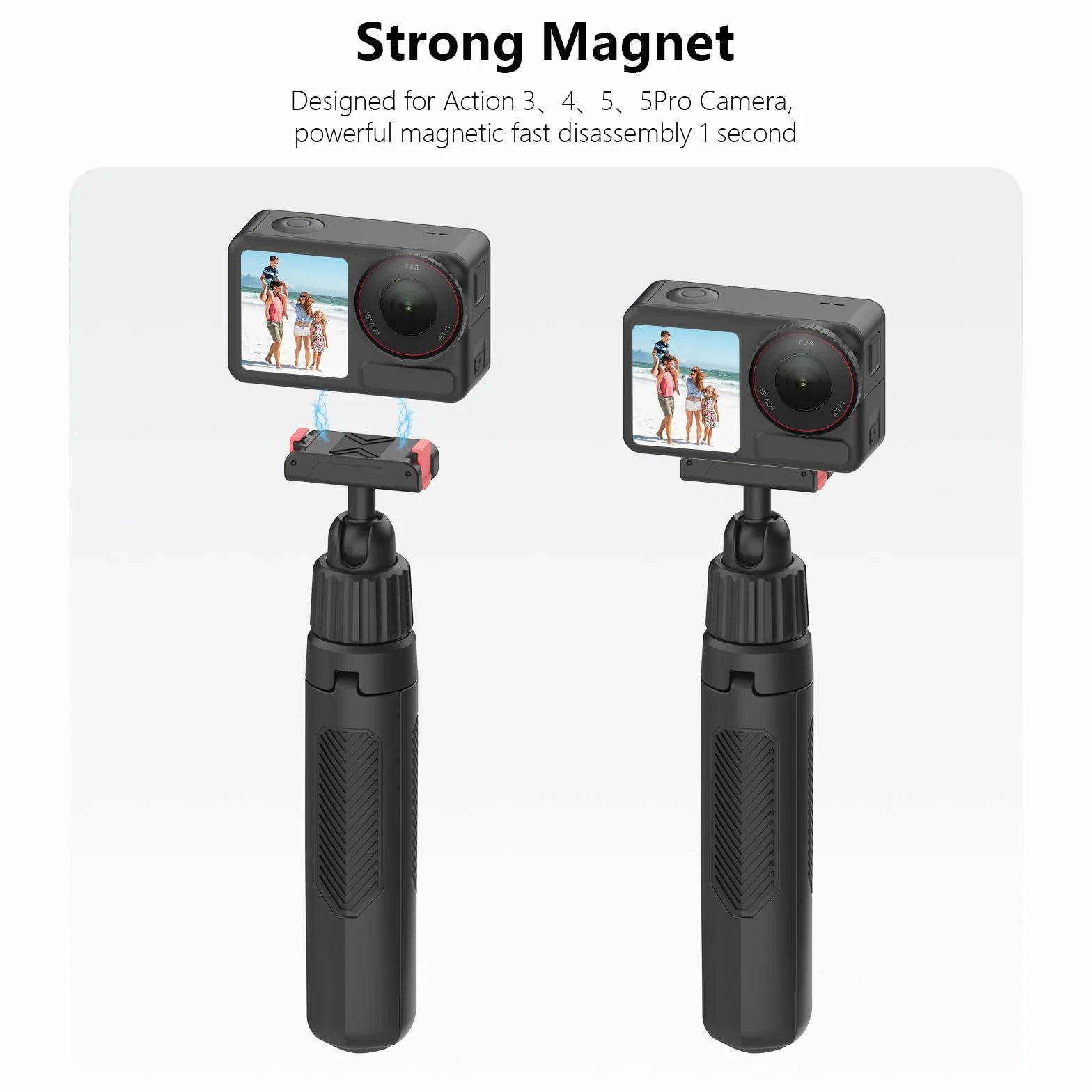 Osmo Action 5 Pro statyw z magnetycznym szybkim zapięciem, drążek przedłużający Mini 360 Selfie Stick do DJI Osmo Action 5 4 3 akcesoria