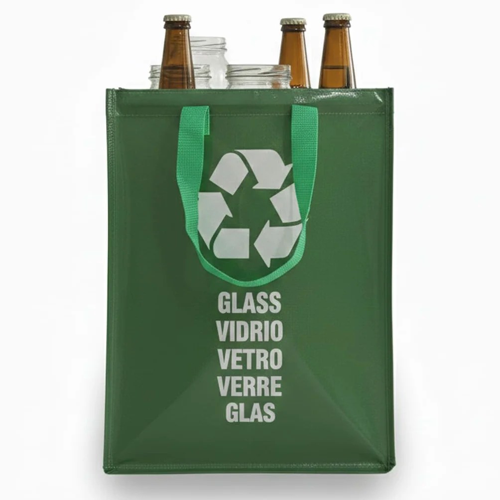 Poubelle Tri Sélectif 44L avec Poignée pour Verre - Recyclage Facile à Vider Maison Bureau