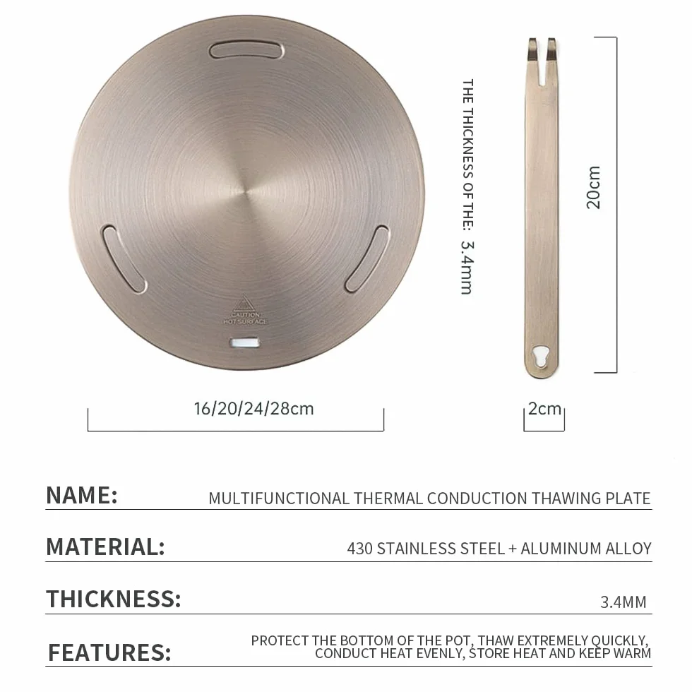 Adaptateur Plaque diffuseur Chaleur pour Plaque Induction avec poignée Amovible, diffuseur Chaleur pour cuisinière à gaz, Plaque Cuisson en Verre, convertisseur de café, Lait
