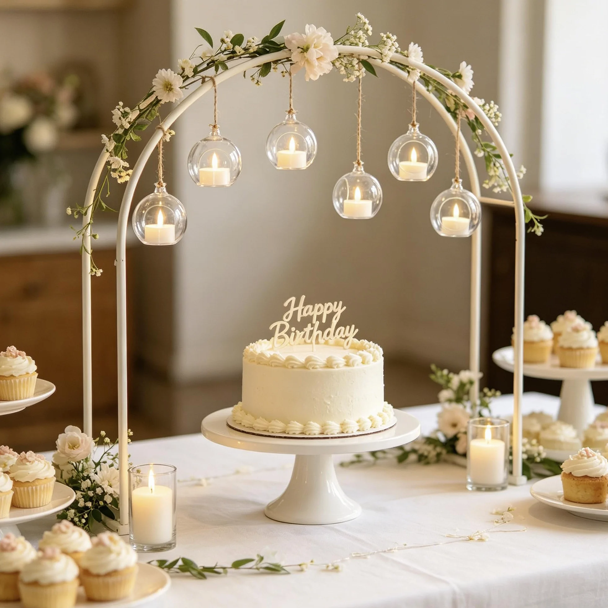 Sziqiqi 24 Pièces Bougeoir en Verre Suspendu de Bougies LED, 8cm Boules de Verre Creatives Décoration Aux Chandelles pour Table de Mariage Fête Décorations de Noël Anniversaire Bougeoir Decoratif