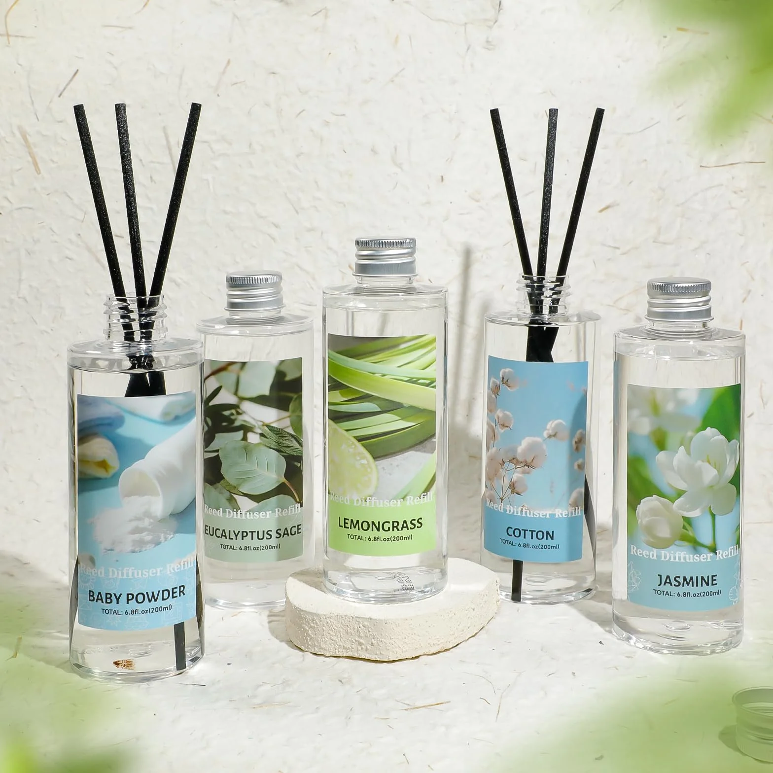 SCENTORINI Diffuseur de Parfum Citronnelle 200ML Recharge, Parfum Ambiance Maison