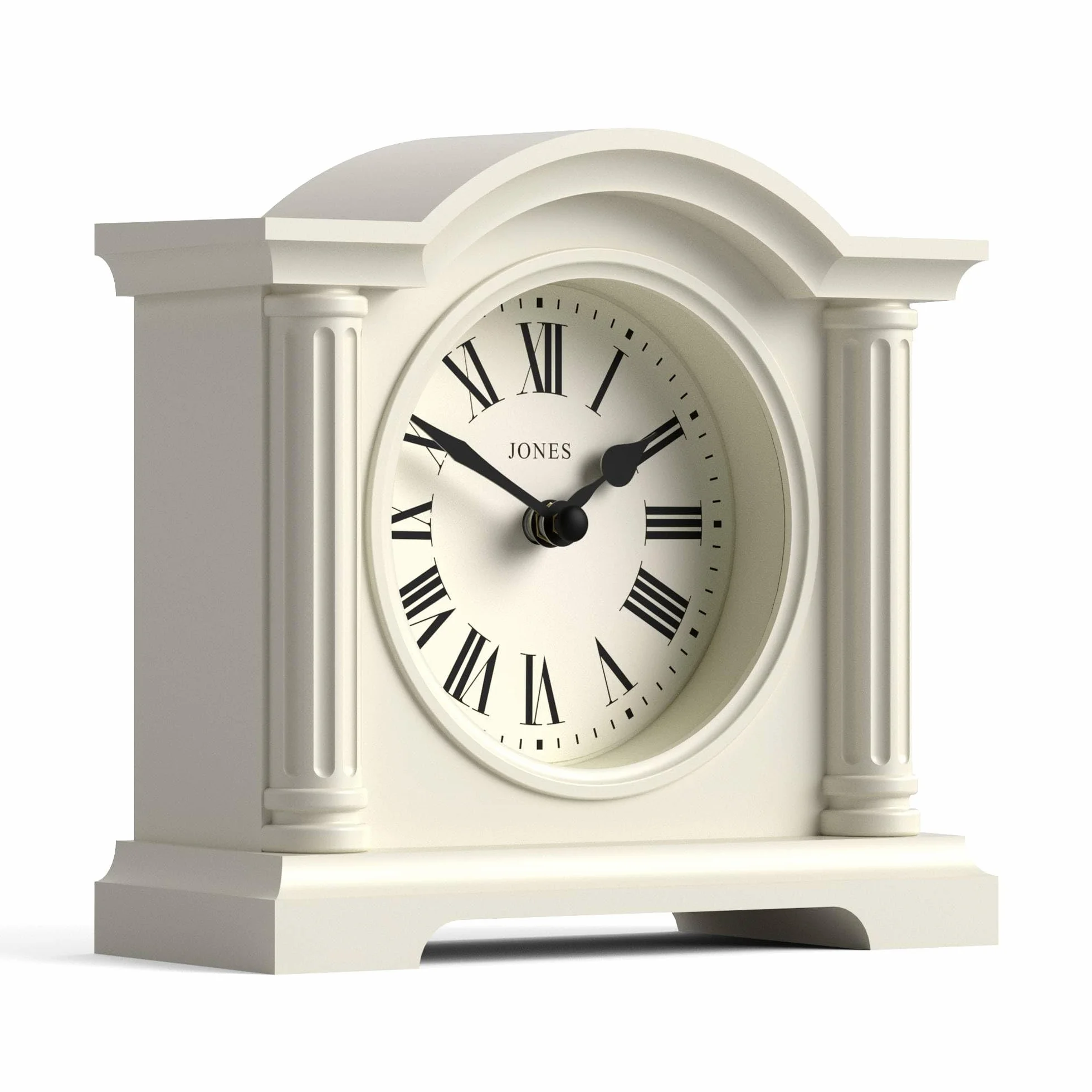 JONES CLOCKS Kensington Horloge de Cheminée Petite Horloge Classique en Arc Crème pâle