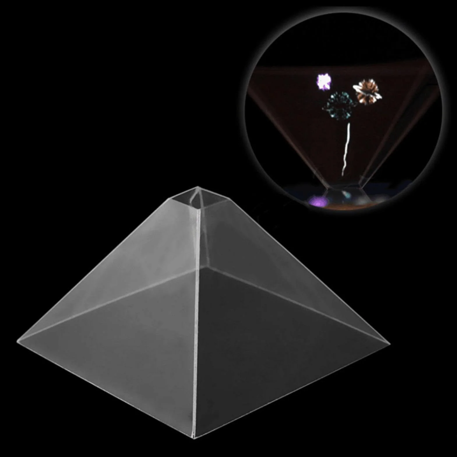 Hologram telefon komórkowy hologram, projektor, hologram, piramida, hologram, piramida, wy?wietlacz, hologram, magiczna projekcja, 7 x 7 x 4 cm