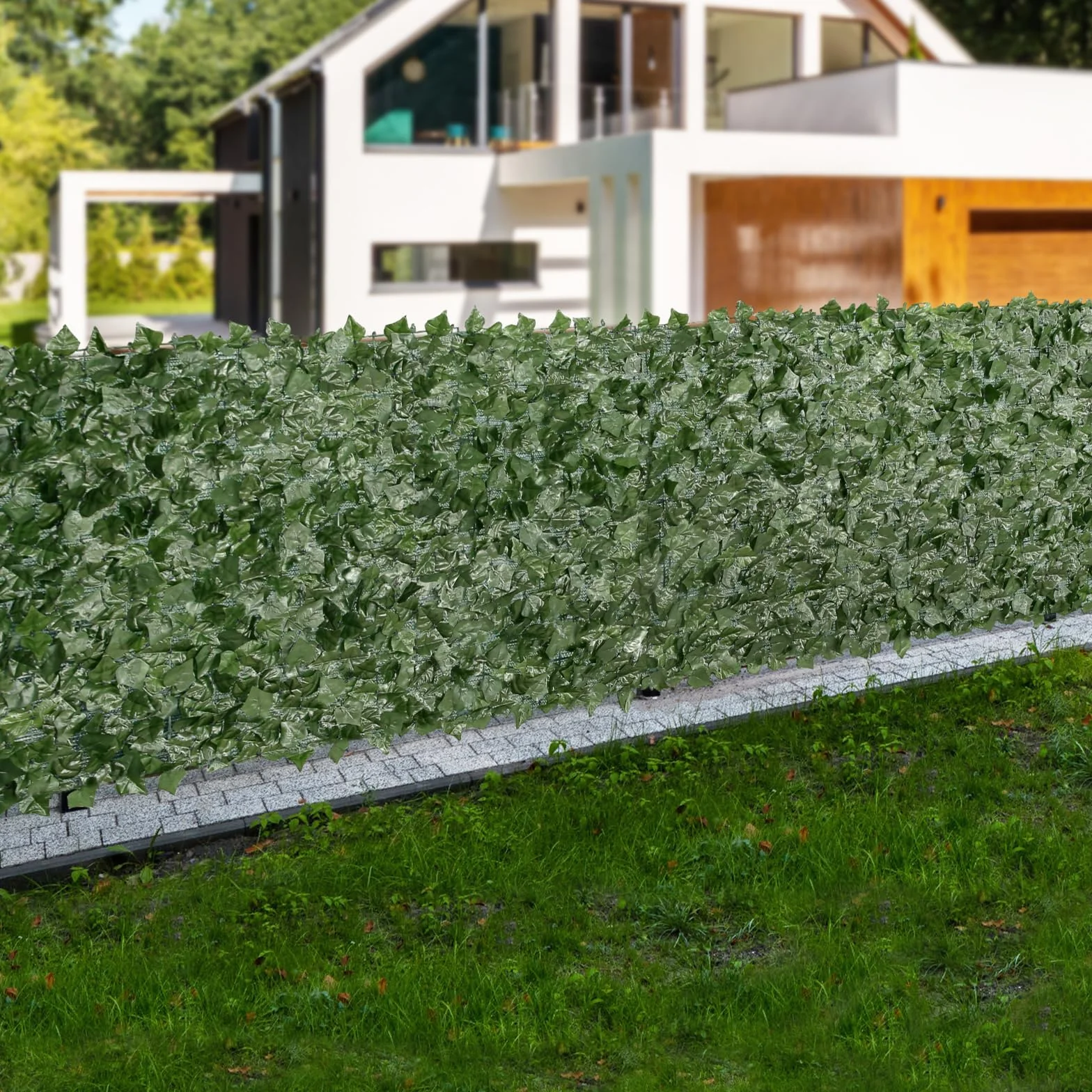 VEVOR Haie Artificielle 150x300 cm Brise-Vue Clôture Lierre Artificiel Intimité Support Tissu Maillé Joint Renforcé Déco Fausses Feuilles Jardin Extérieur