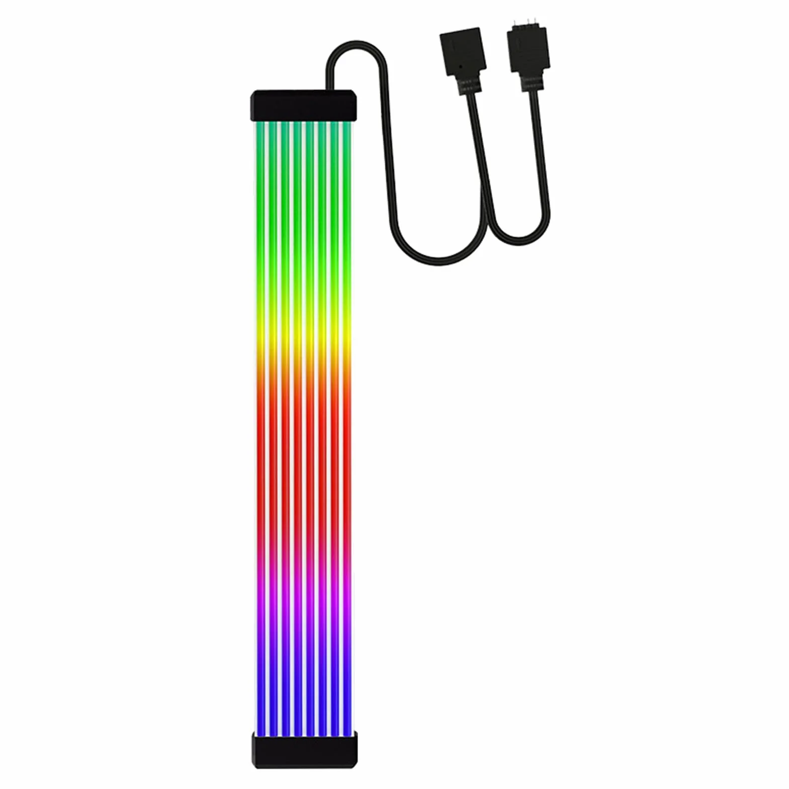 Kabel Zasilacza ARGB, Kabel ARGB PC do Przedłużacza Zasilania Płyty Głównej, 5V 3-pinowy, Zginany Silikonowy Przedłużacz Zasilania ARGB do Procesora (X8 Flat (dla pojedynczego