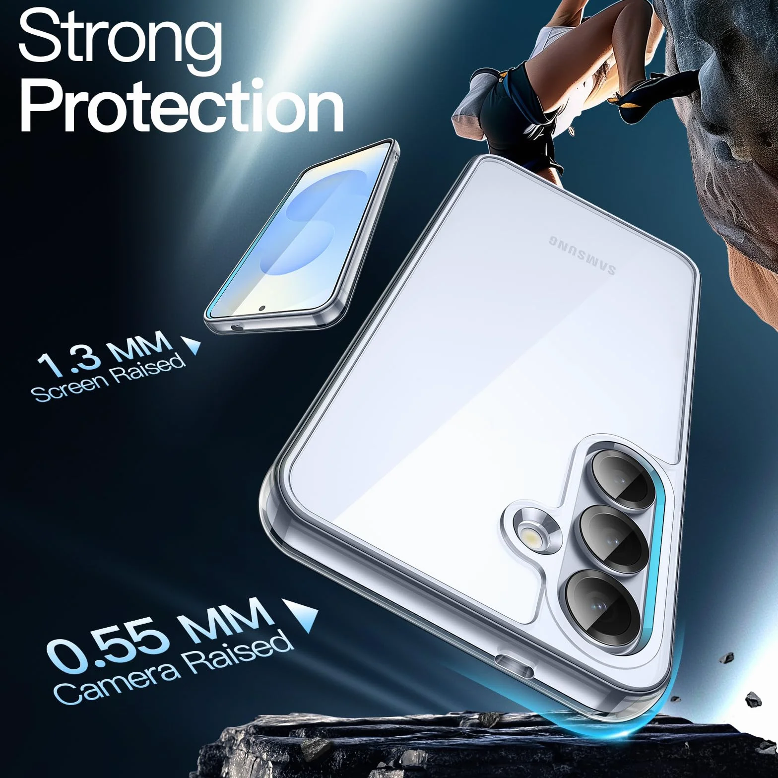 JETech Etui dla Samsung Galaxy S25 5G, Nieżółknące Odporny na Wstrząsy Bumper Ochronne Osłona Telefonu, Odporny na Zarysowania Twardy Tył PC (Przezroczyste)