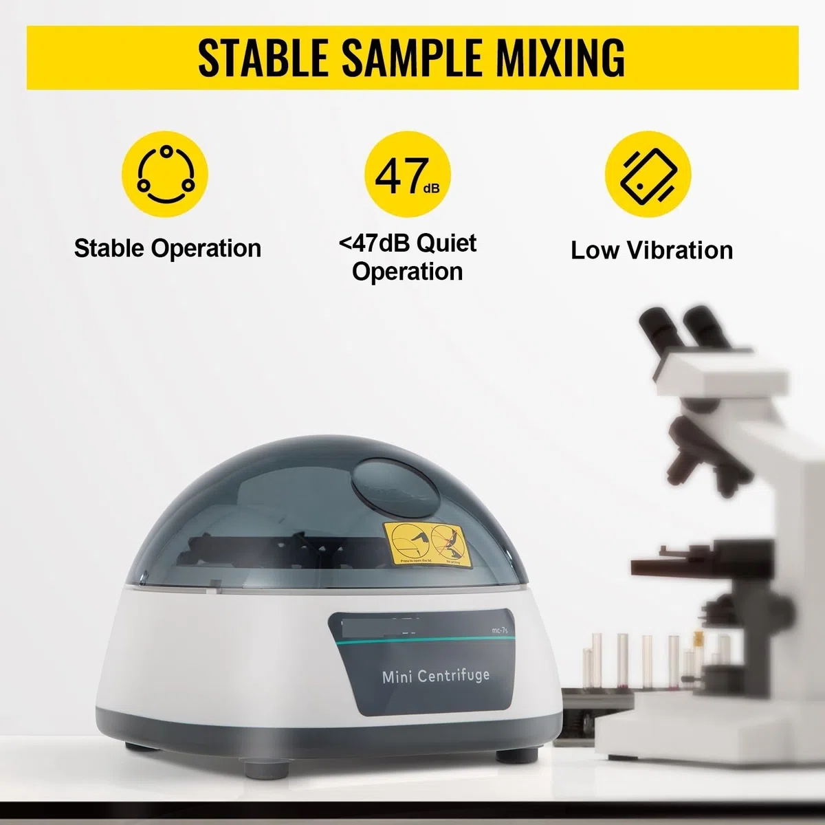 EDEDE Centrifugeuse électrique Mini Laboratoire de Paillasse 500-5000/7000 TR/Min Vitesse avec centrifugeuse de Laboratoire de Sang à Rotor 2 en 1/médicale(500-5000RPM Speed)