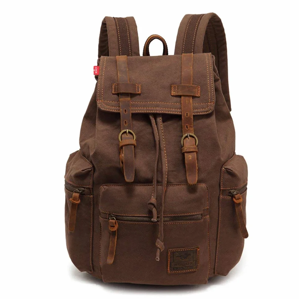 Vintage unisex plecak płócienny plecak na laptopa 12-17-calowe plecaki na co dzień