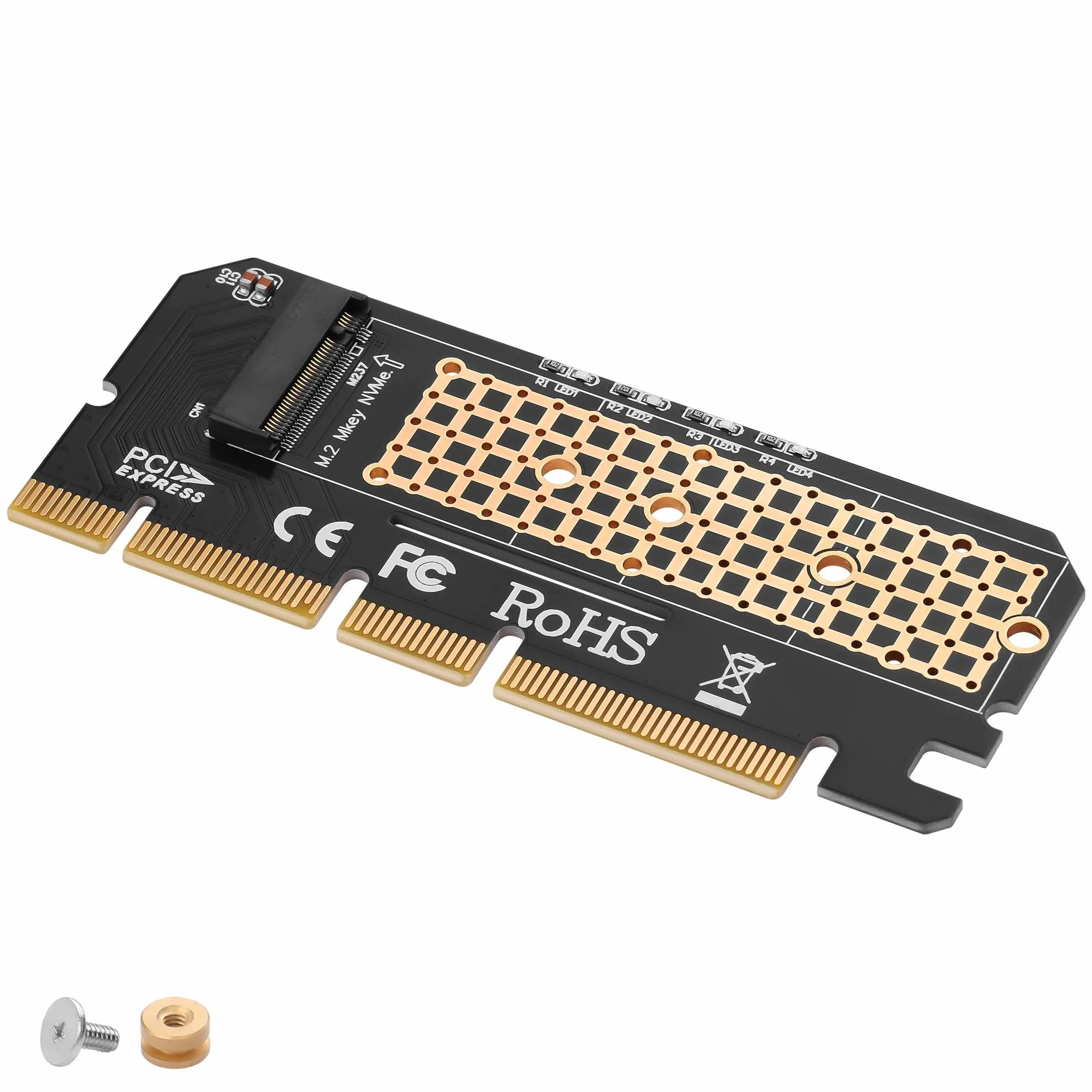 GINTOOYUN M.2 NVME SSD do PCIE 4X 8X 16X karta adaptera M. 2 M Key SSD do PCI-E 3.0 4X 8X 16X karta rozszerzeń obsługa SSD długość 2230 2242 2260 2280