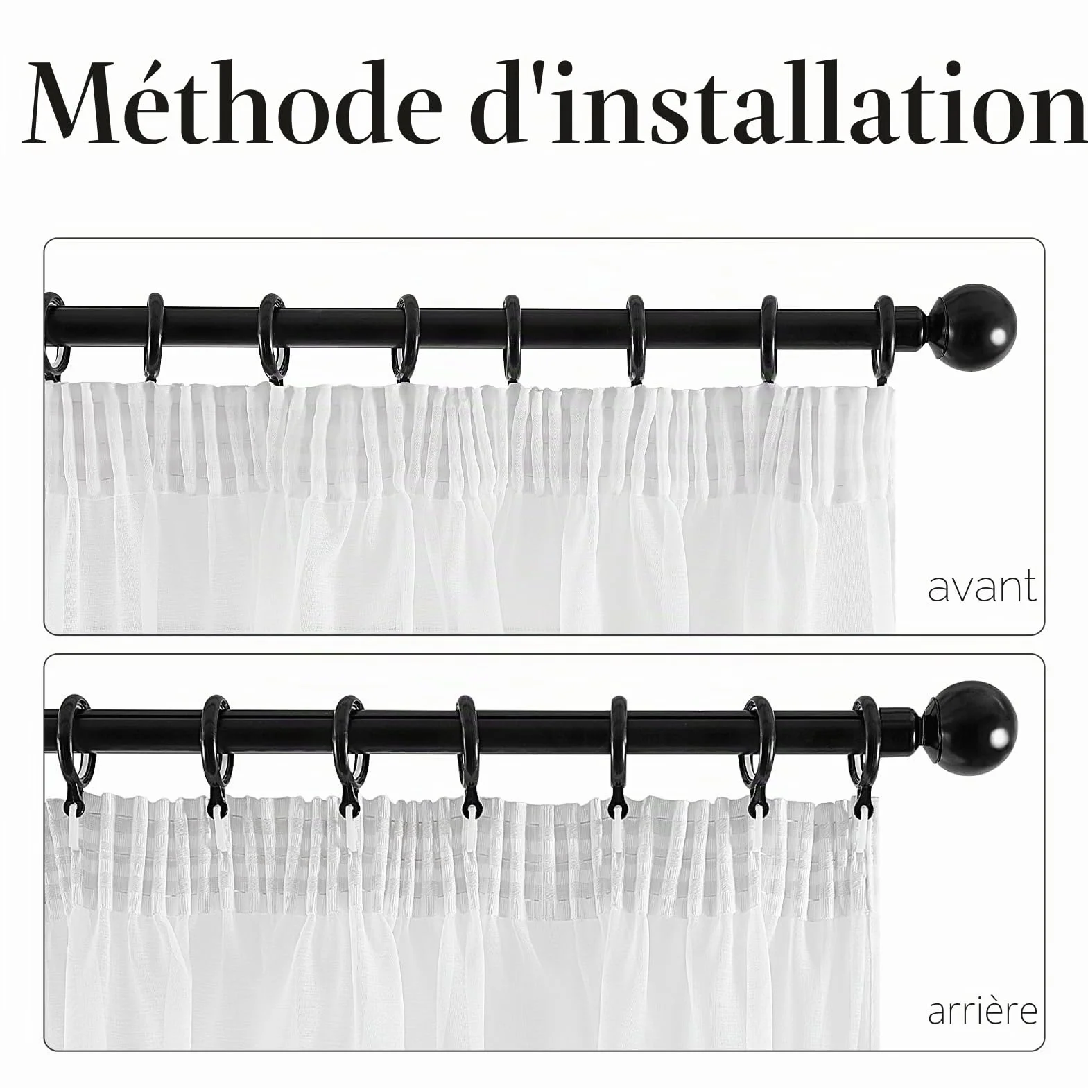 Topfinel Rideau Voilage Blanc 140x240 cm 2 Panneaux Galon Fronceur pour Rail Transparent Effet Lin Fenetre Salon