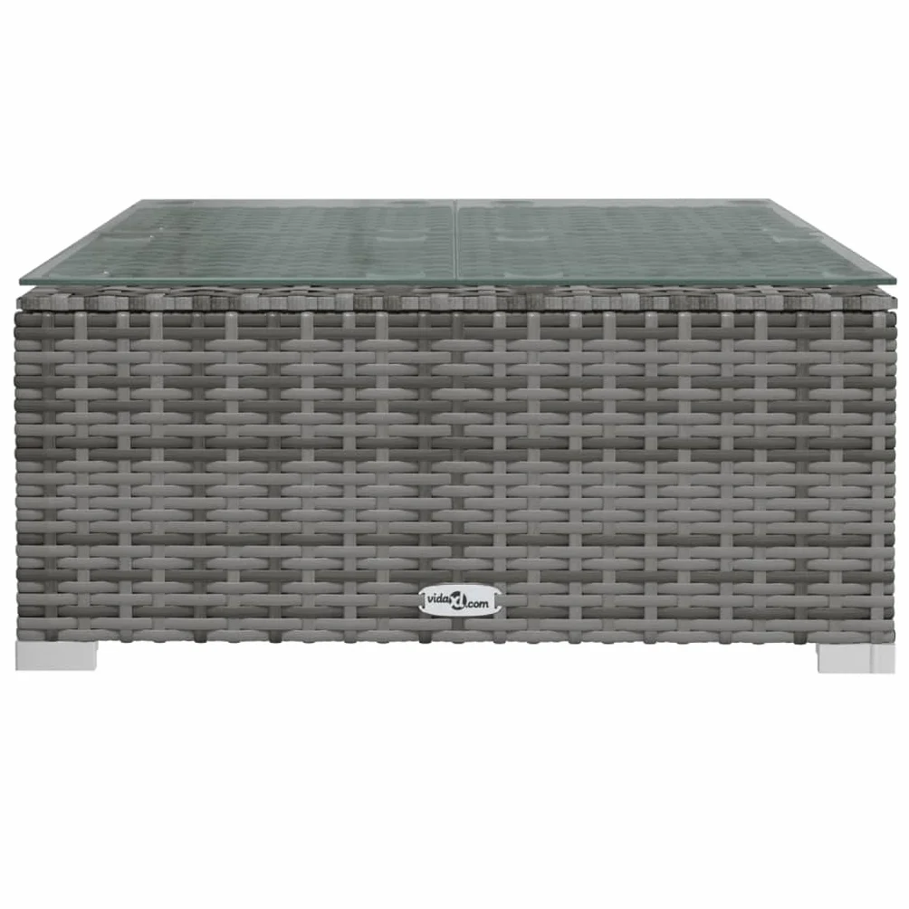 Salon de Jardin 4 pcs Résine Tressée Gris Meubles de Jardin décontractés