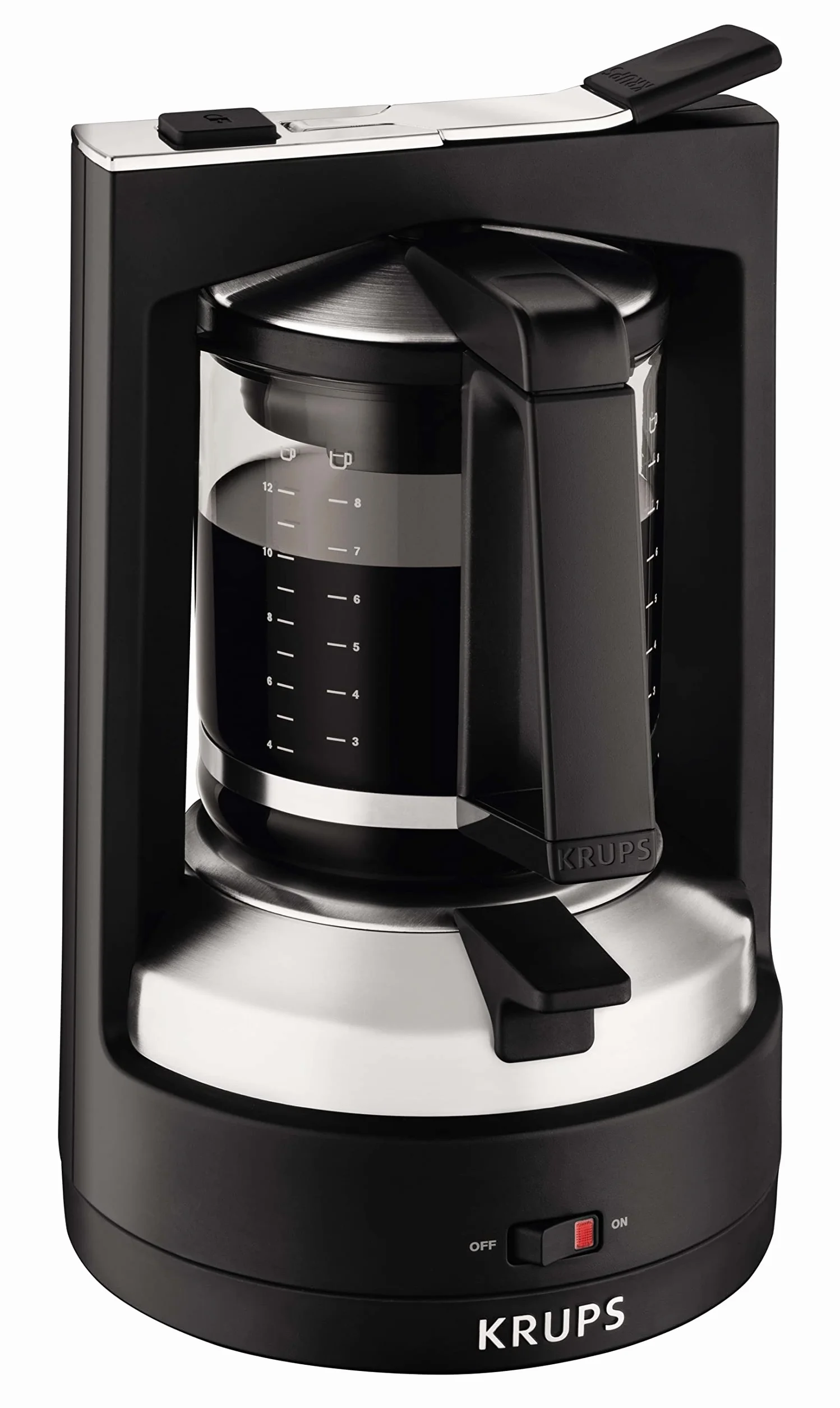 Krups Cafetière à filtre KM468910 T8 | 850 watts | Arrêt automatique | 8 à 12 tasses | Interrupteur marche/arrêt éclairé | noir
