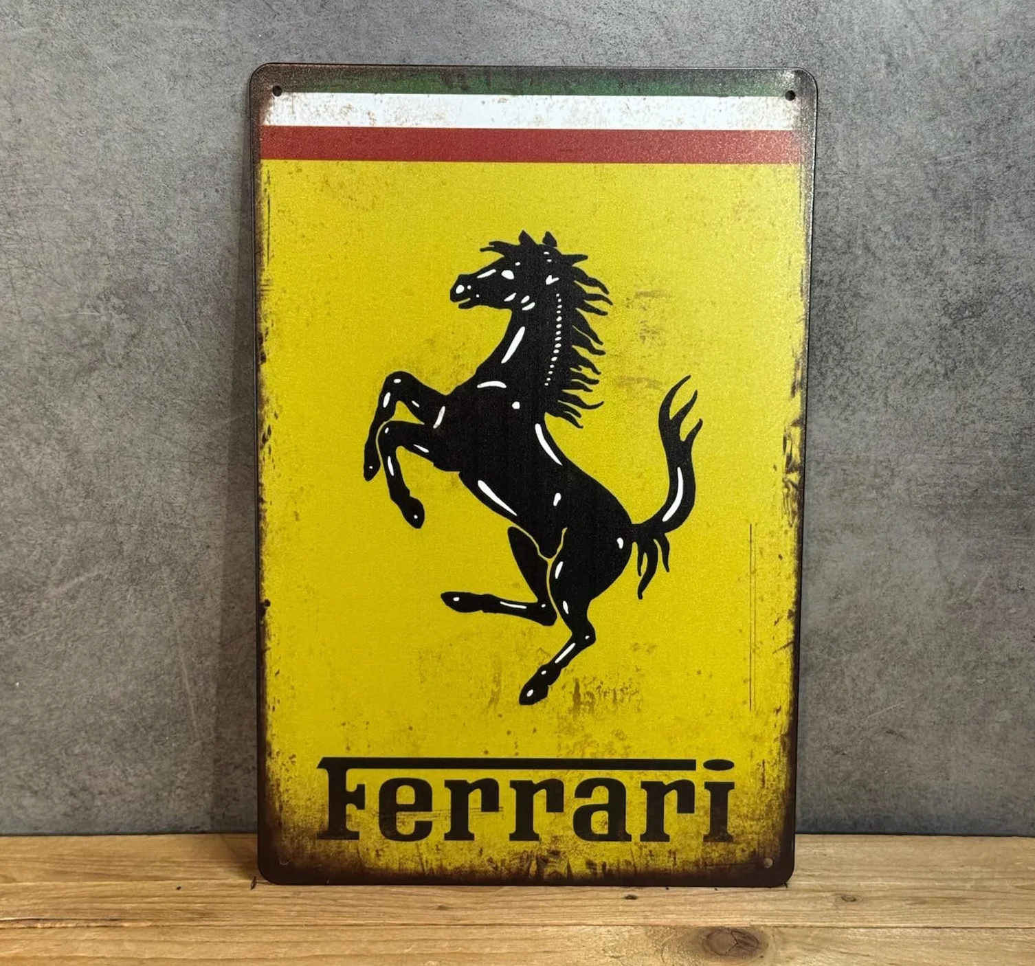 Plaque Métal Vintage Décorative Ferrari 30x20cm