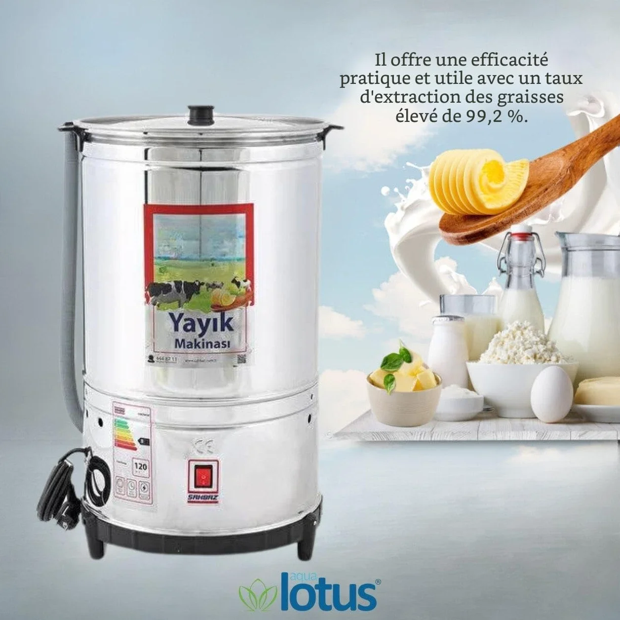 Machine à beurre, machine à babeurre électrique, Ayran, Yayik (20 l)