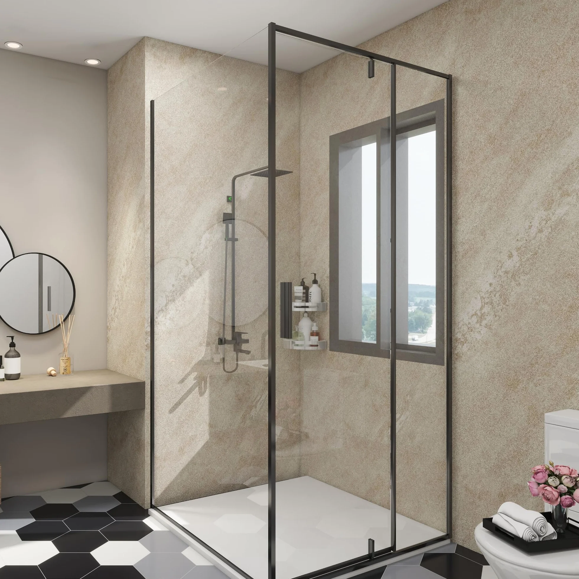 Set de 8 Panneaux Muraux Décoratifs PVC 120 x 60 cm Beige Cream Stone Résistant aux UV Humidité