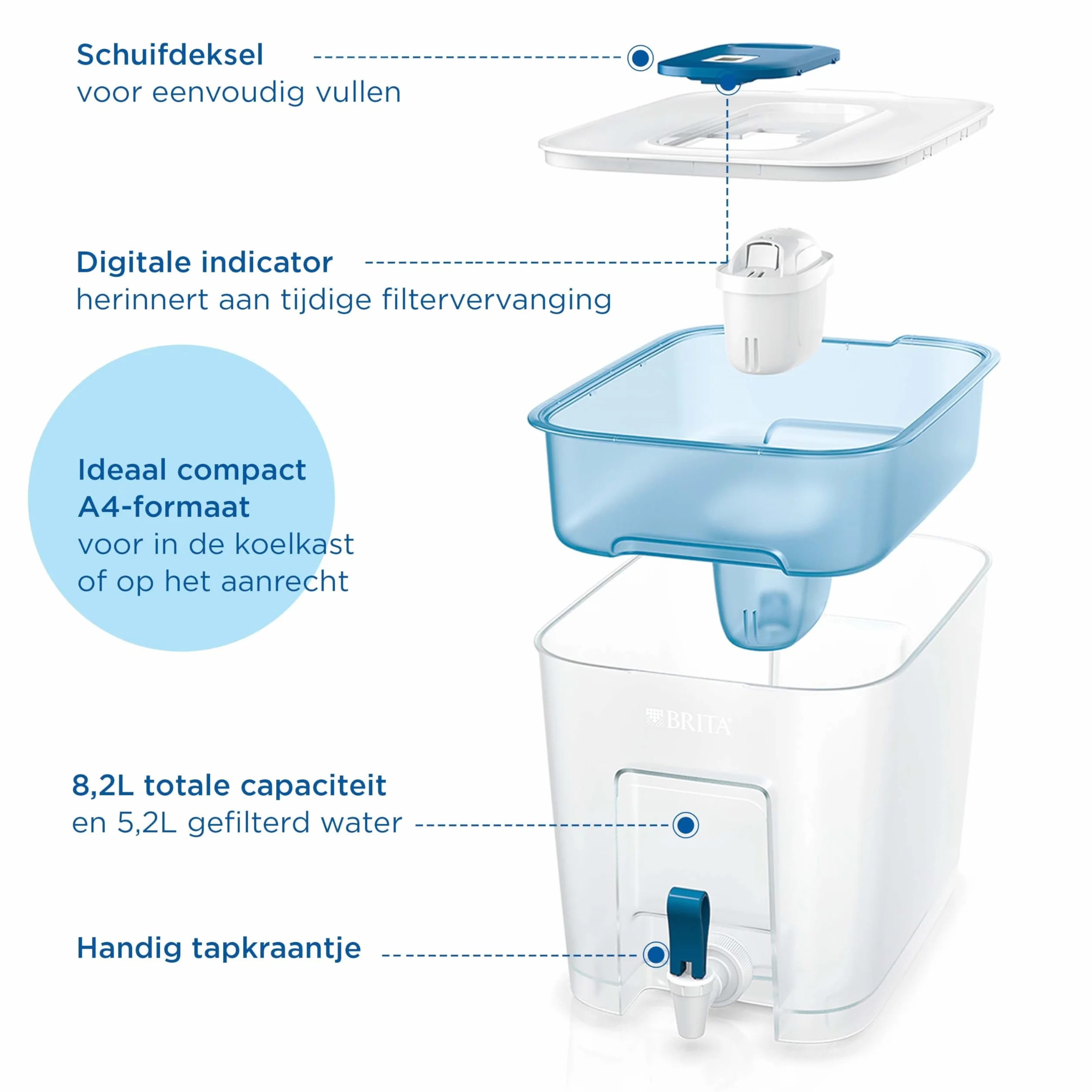 Fontaine À Eau Filtrée 8.2l Bleue - 1051126