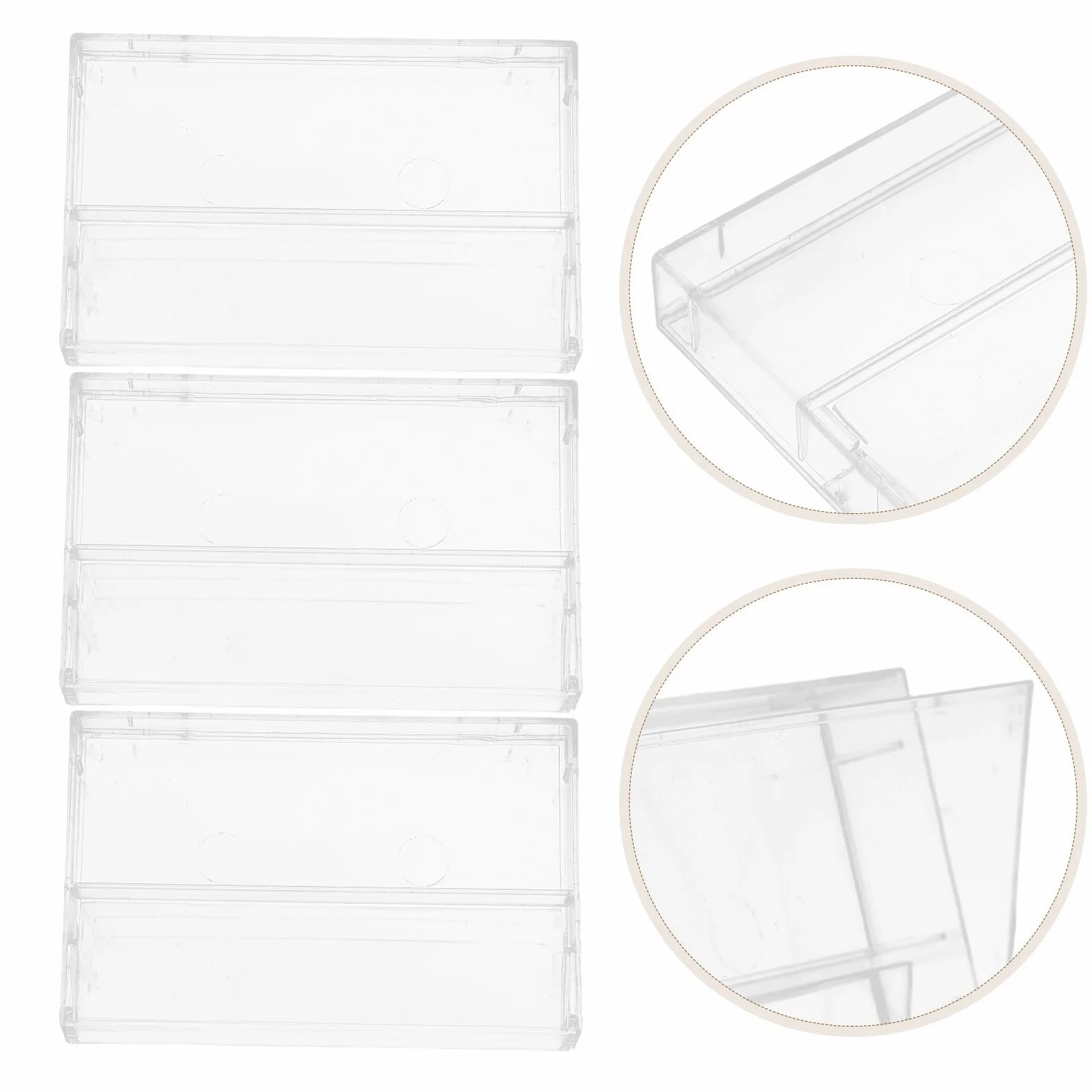 Étuis Transparents pour Cassettes Audio en Polystyrène, Lot de 3 Boîtes de Rangement