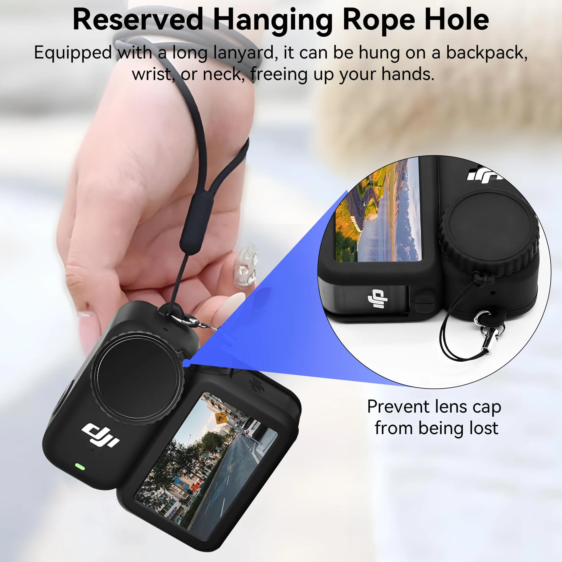 Osmo Nano Silikonowy Pokrowiec Ochronny Obiektyw Aparatu Odporny Zarysowania Trwały do DJI Osmo Nano Akcesoriów Aparatu Paskiem Nadgarstek