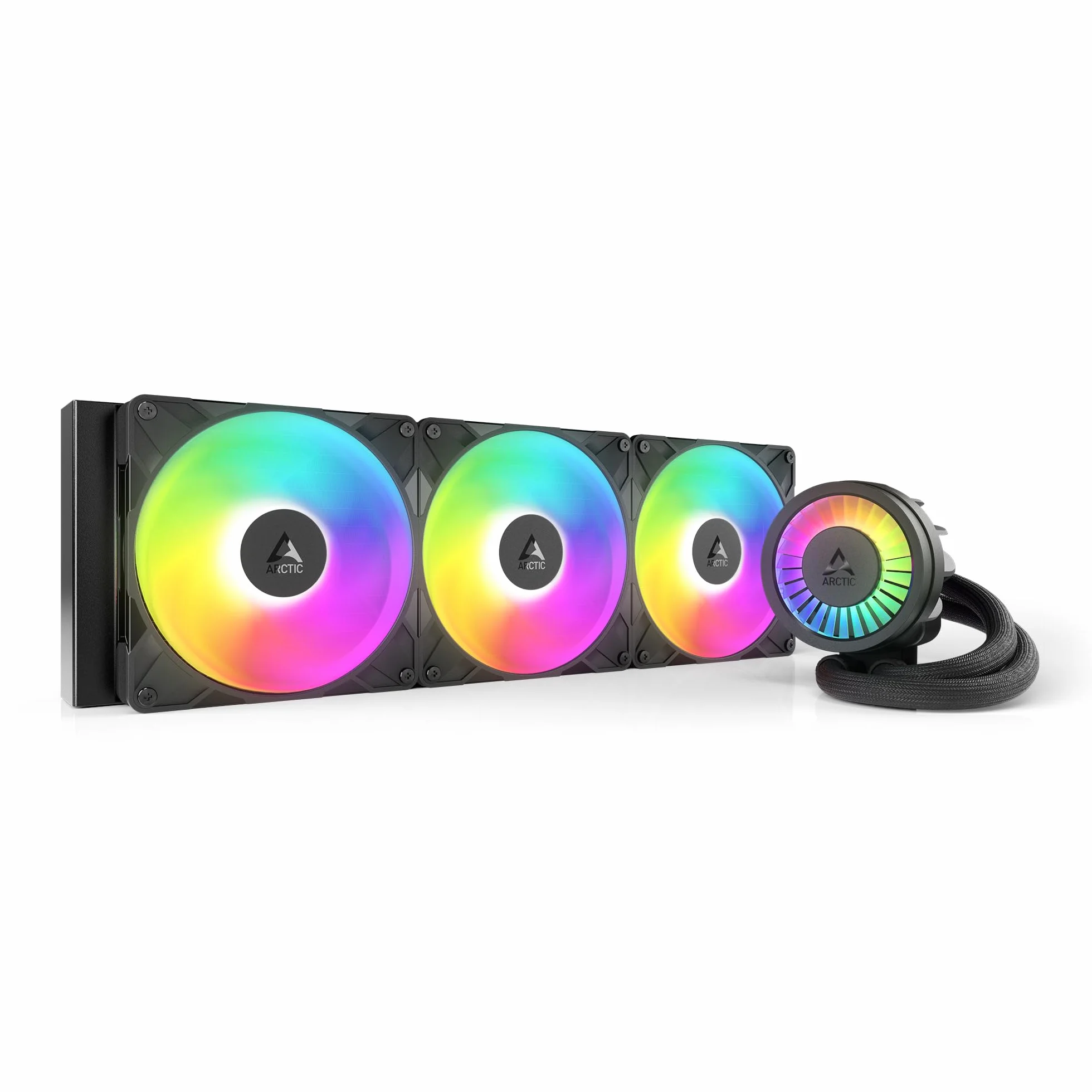 ARCTIC Liquid Freezer III Pro 420 A-RGB- Chłodnica Procesora AIO, 3 x 140 mm Chłodzenie Wodne, Grzejnik 38 mm, Pompa PWM, Wentylator VRM, AMD AM5/AM4, Intel LGA1851/1700 Ramka Stykowa - Czarny