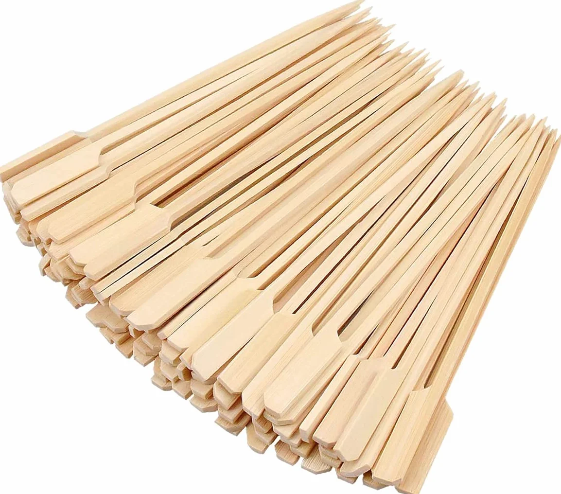 MAQA Lot de 100 brochettes en bois de bambou 15 cm