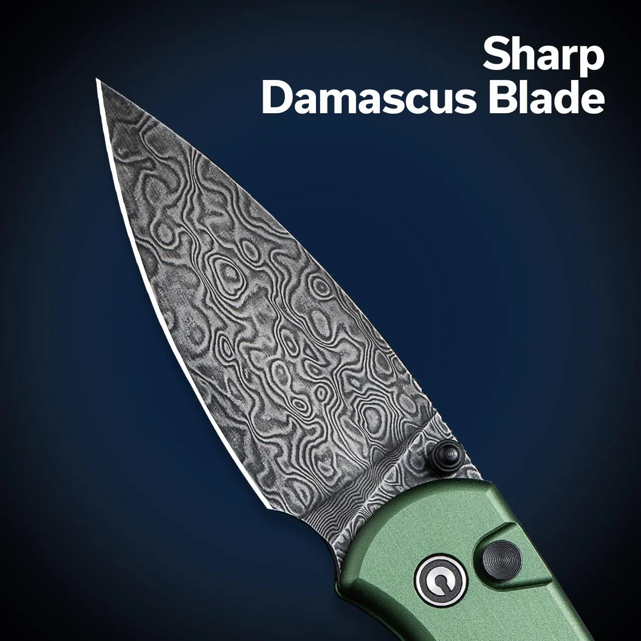 Couteau Civivi Qubit aluminium vert damas, 3"