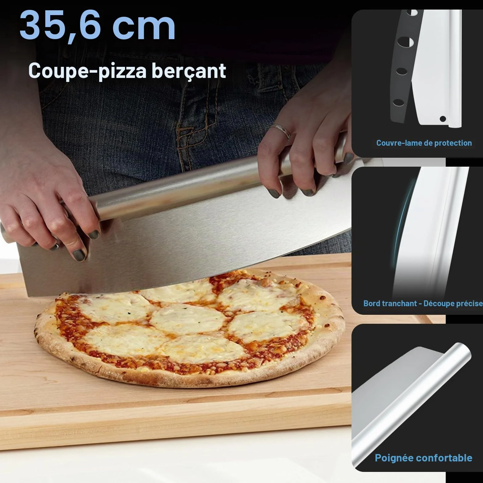 iklestar 4PCS Accessoires pour four à pizza, Pelle a pizza perforée de 30 cm, Peau à pizza en aluminium de 83cm avec un long manche, Outil de nettoyage de la pierre du four