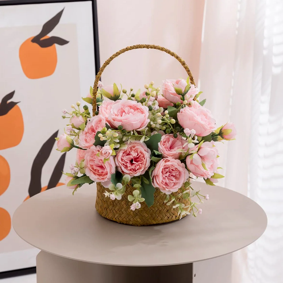 Floweroyal 4 Bouquets Pivoines Artificielles en Soie pour Mariage Décoration de Table