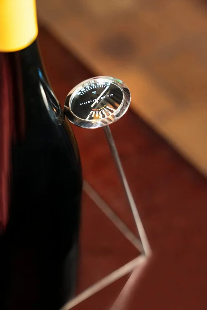 L’ATELIER DU VIN – Thermomètre à Vin – Acier Inoxydable – Savourez Votre Vin à la Bonne Température