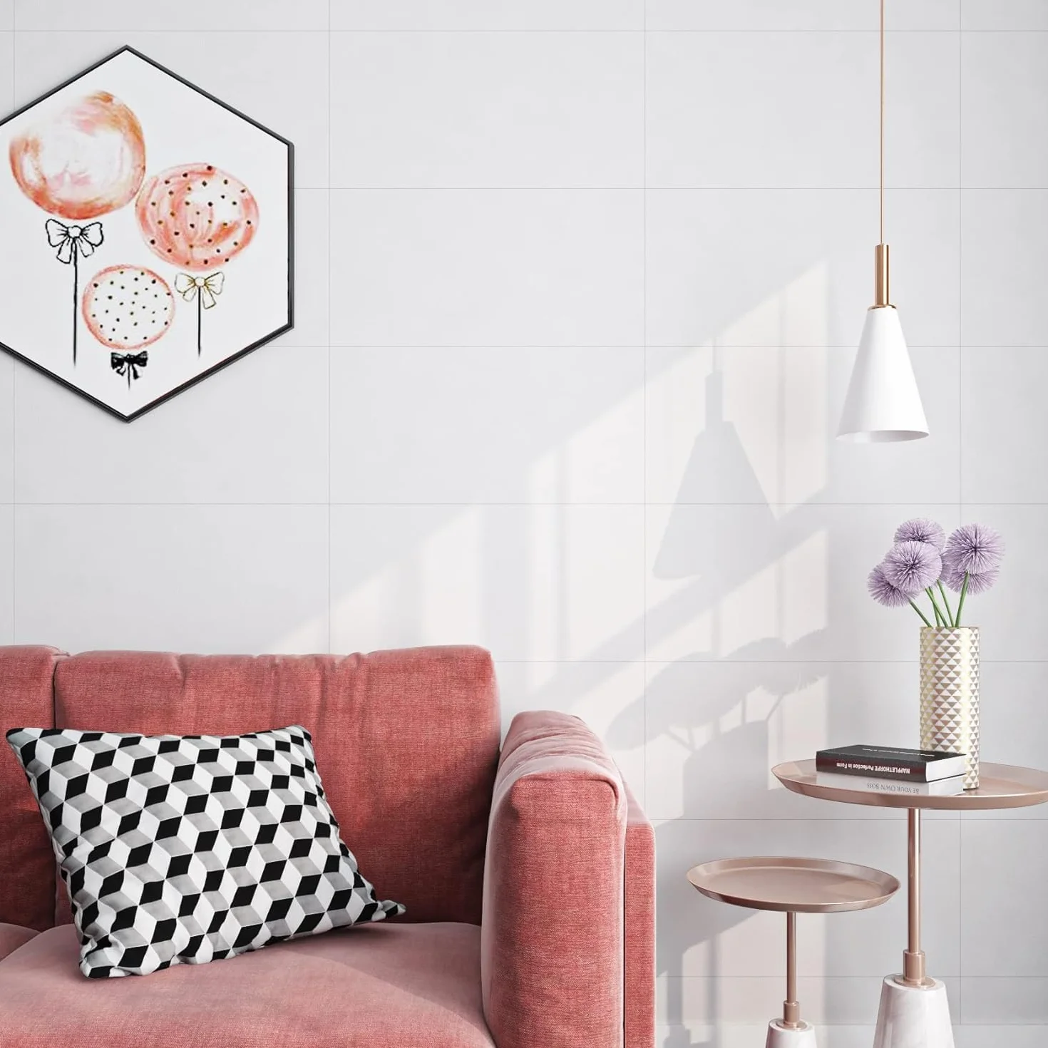 FunStick Dalle PVC Adhesive Murale Blanc Mat 30x60cm 5 Dalles PVC Imperméable Cuisine Salle de Bain