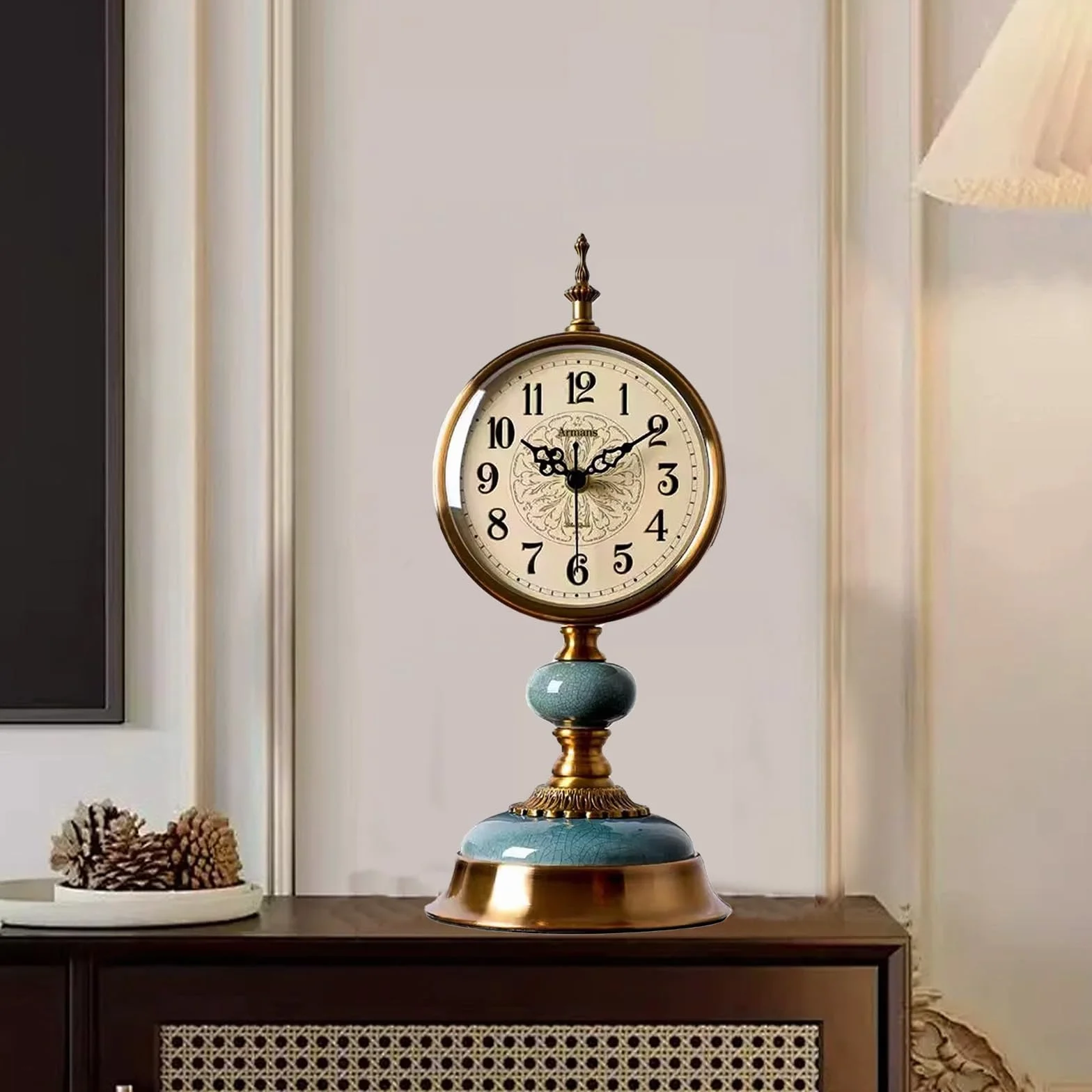 Horloge de Table Vintage Rétro Fonctionne avec Piles pour Salon, Chambre, Bureau