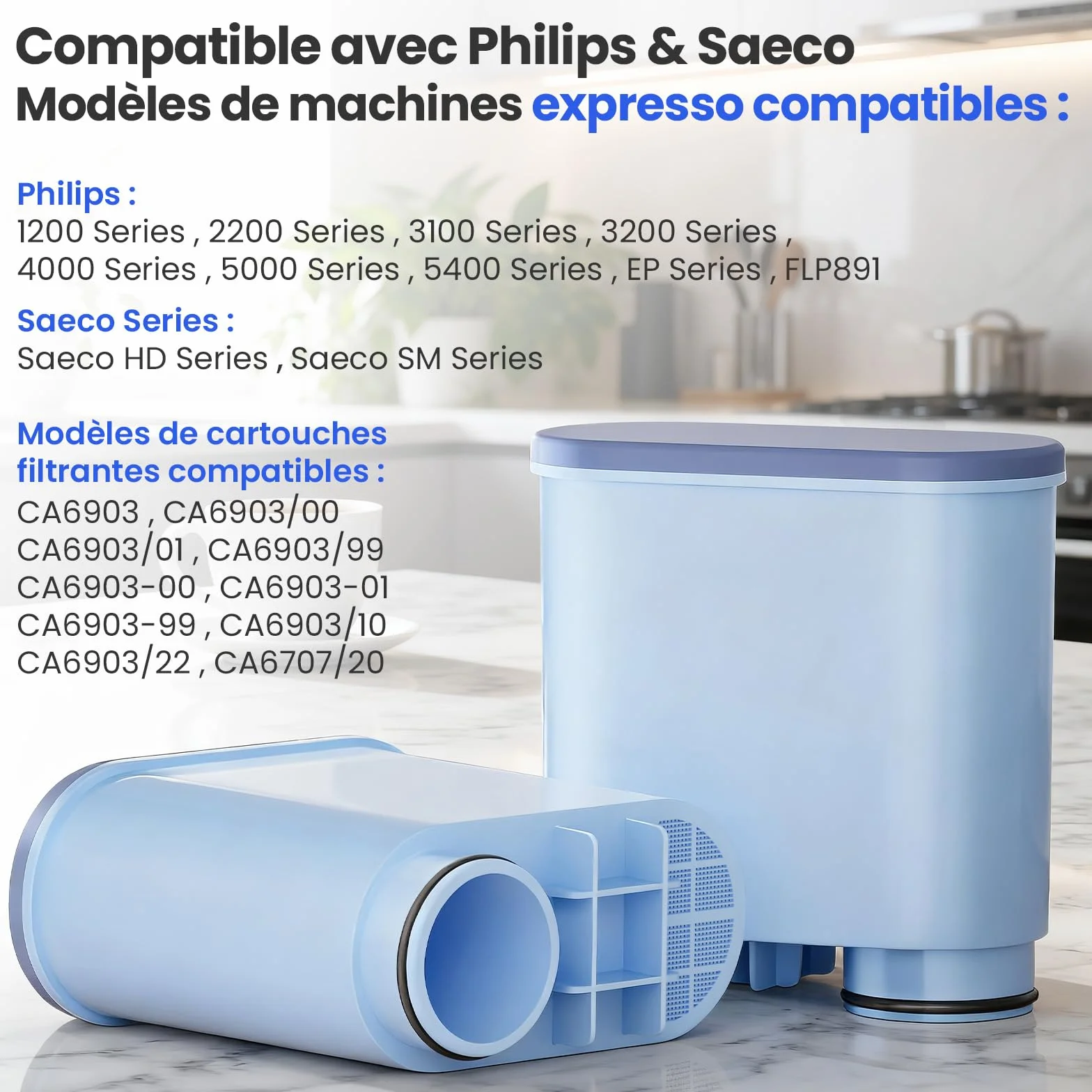 Filtres à eau compatibles Philips AquaClean CA6903/10 CA6903/22 Sans BPA anti-calcaire