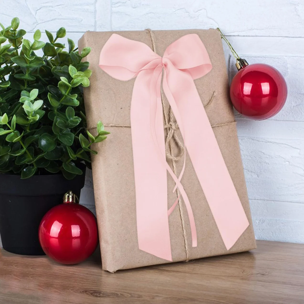 Noeud Satin Voiture Mariage 10 Pièces Décoration Cadeau Bricolage Sapin de Noël Rose