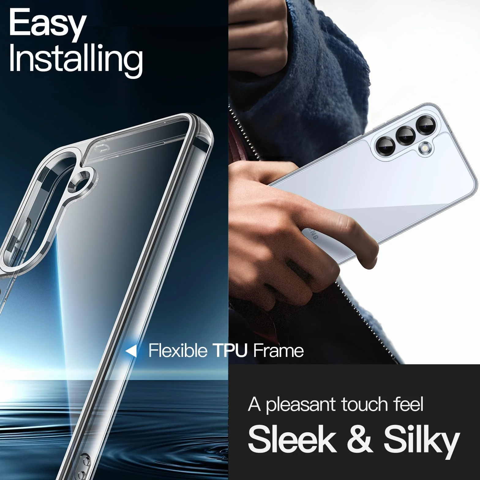 JETech Etui dla Samsung Galaxy S25 5G, Nieżółknące Odporny na Wstrząsy Bumper Ochronne Osłona Telefonu, Odporny na Zarysowania Twardy Tył PC (Przezroczyste)