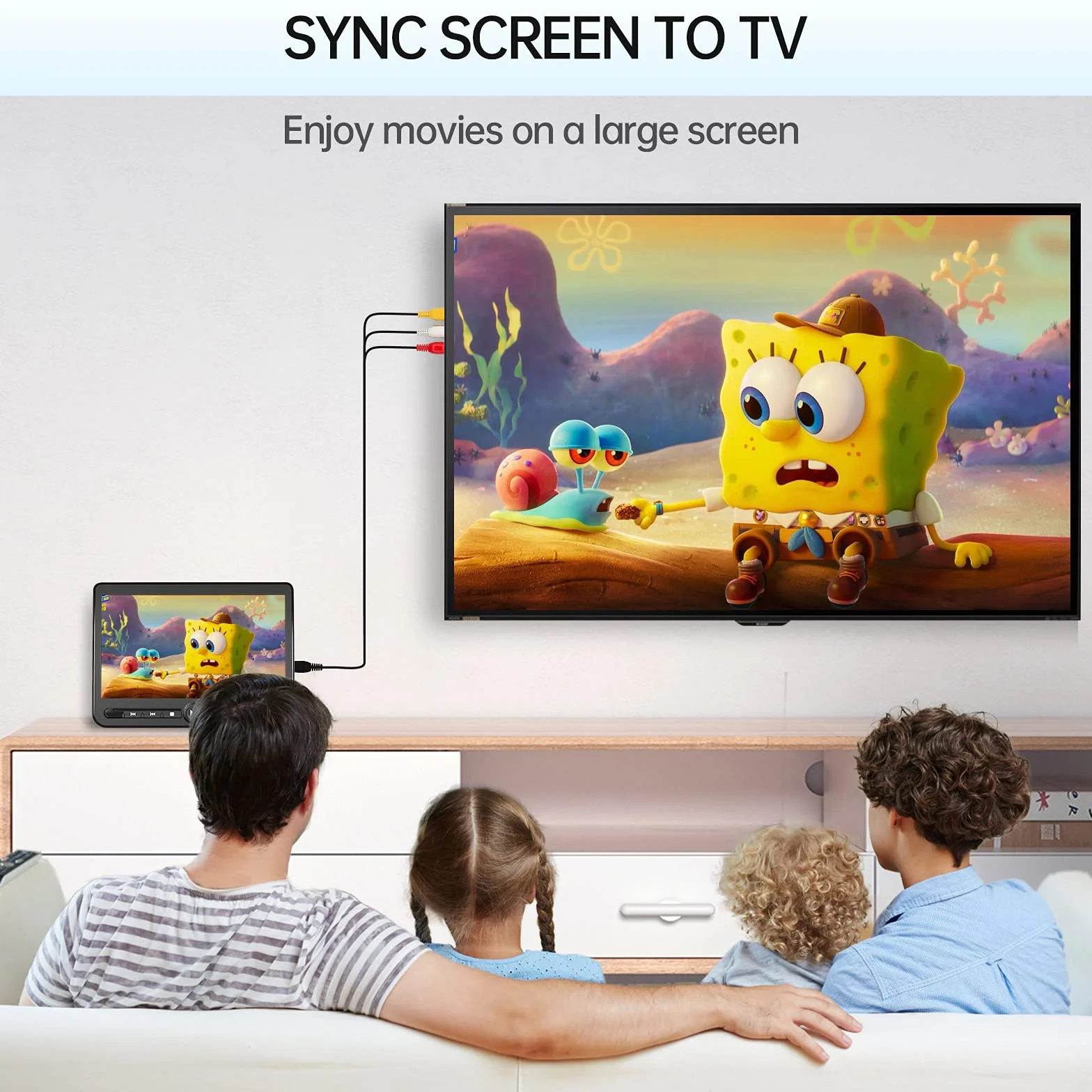 10.5" Podwójny przenośny odtwarzacz DVD, Arafuna Ładowalny ekran samochodu Odtwarzaj ten sam lub dwa różne filmy, Zagłówek do samochodu z 5-godzinną baterią, Obsługa USB/SD, Ostatnia pamięć