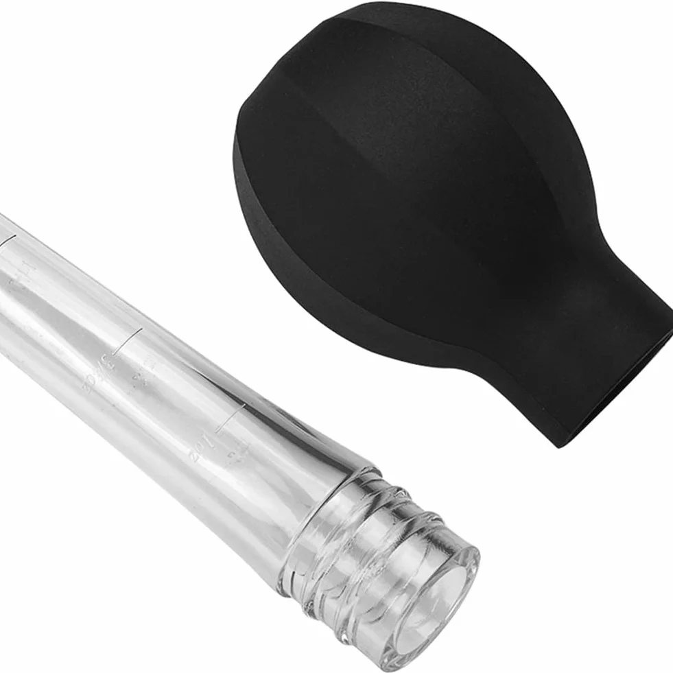 Poire à dinde avec brosse de nettoyage, ampoule à ventouse pour cuisson rôti, bœuf, porc, barbecue (noir)