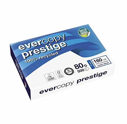 Lot de 5 Ramette de 500 feuilles de papier Evercopy Prestige, A4, 80 g/m²