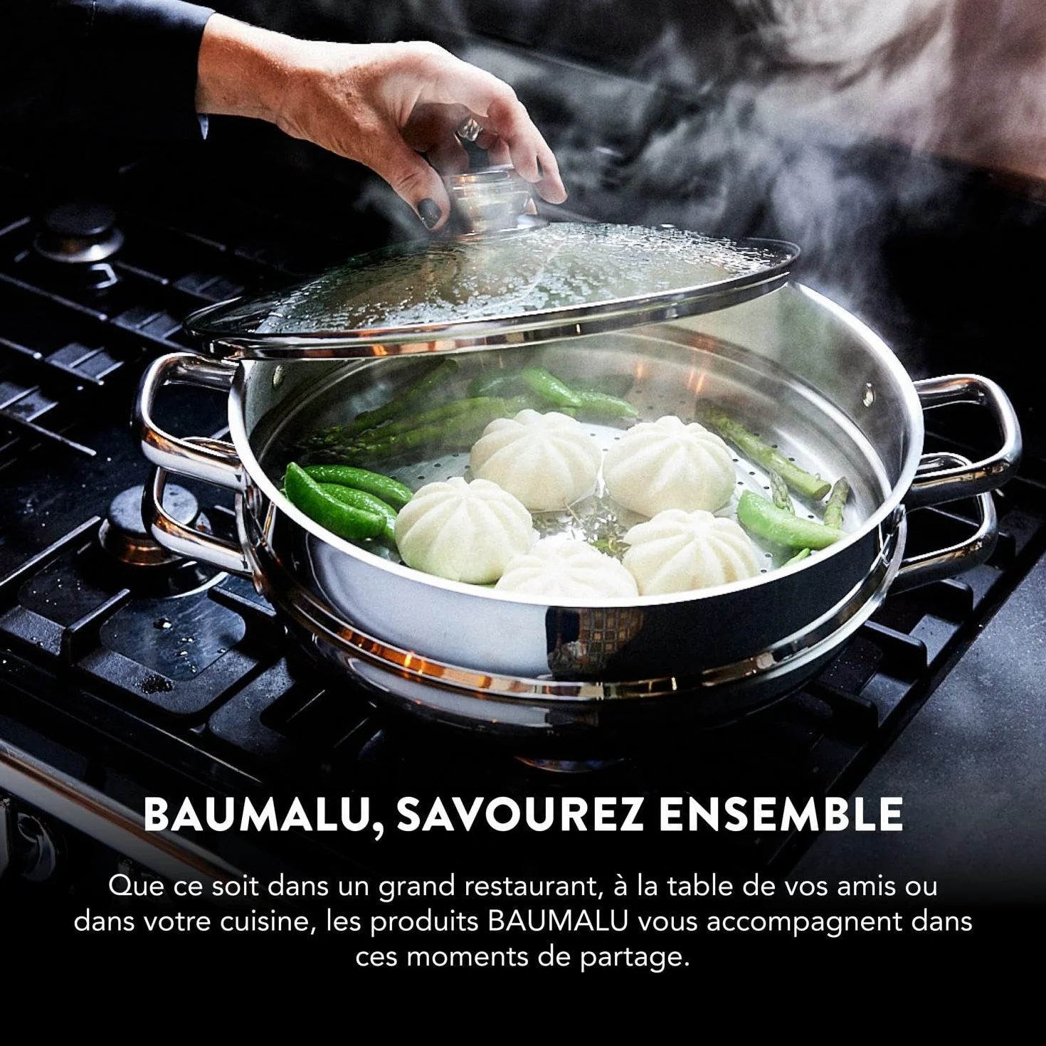 Baumalu, Service à Fondue Savoyarde en Fonte Émaillée Rouge, 20 cm, pour 6 personnes, comprenant 1 réchaud, 1 brûleur, 1 caquelon et 6 fourchettes