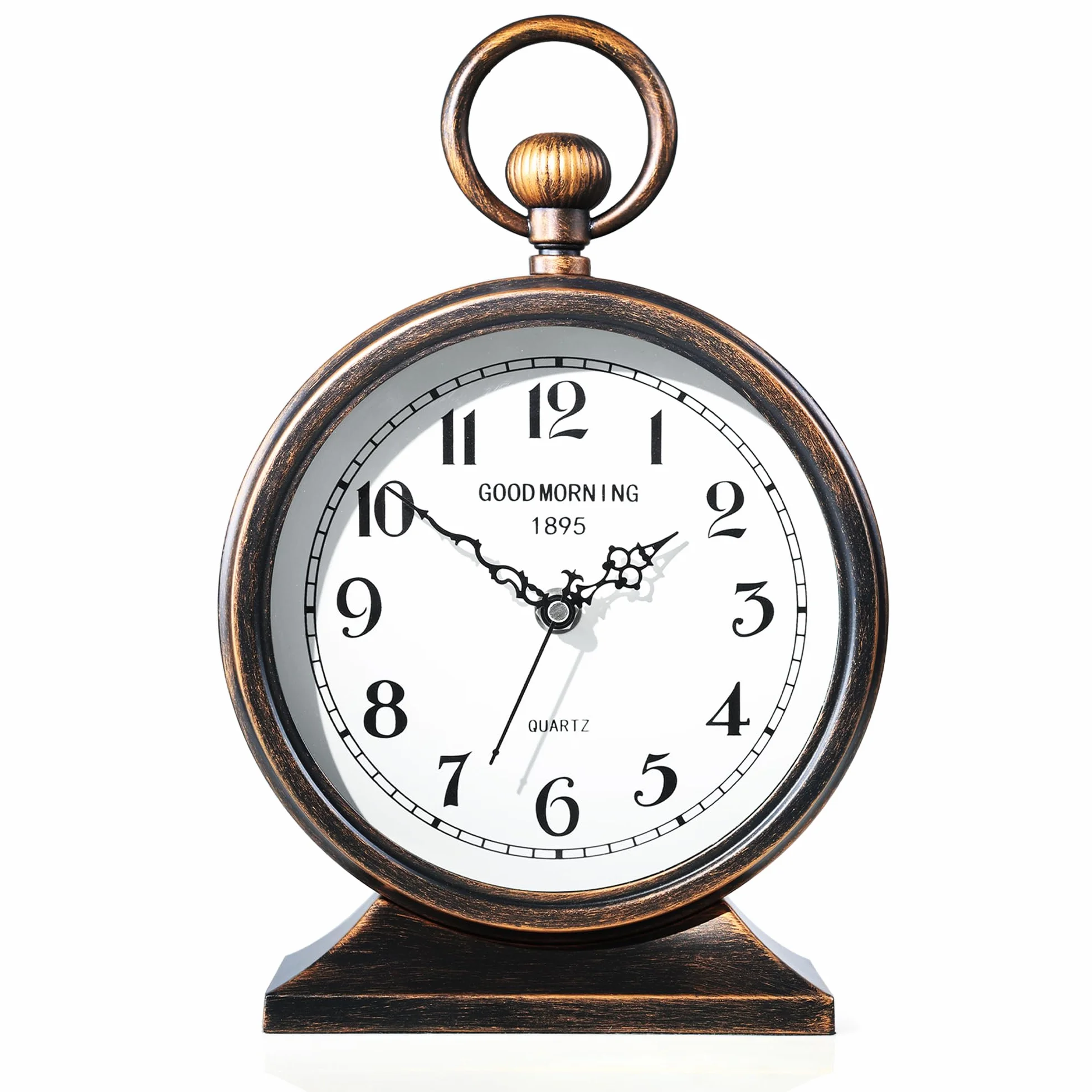 AYRELY® Grande horloge de cheminée antique de 20,3 cm, grande horloge de bureau vintage pour décoration de salon, horloge à piles pour la maison, le bureau, le salon, la chambre, la ferme