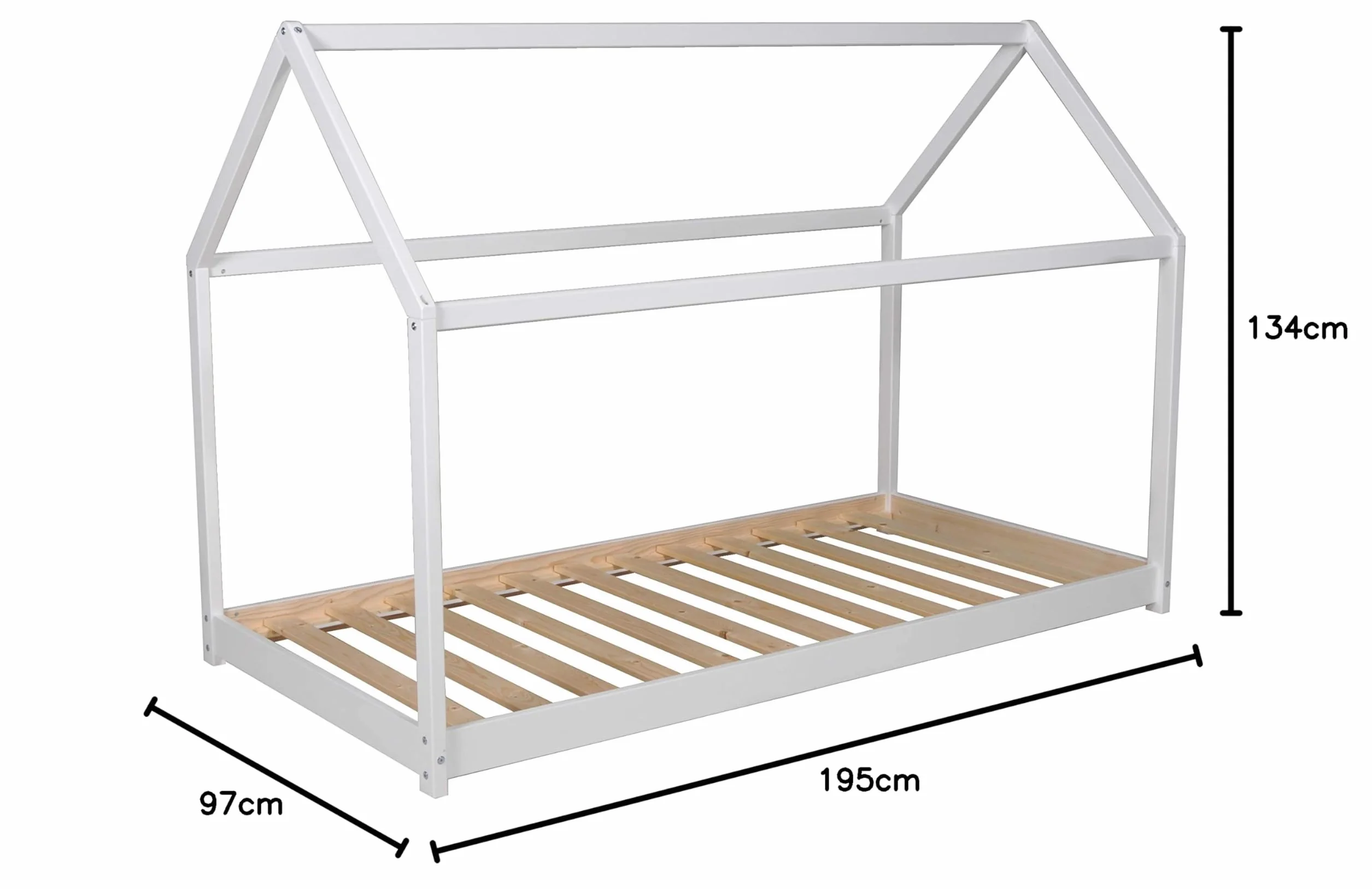 PANDA Lit Cabane 90x190cm, blanc