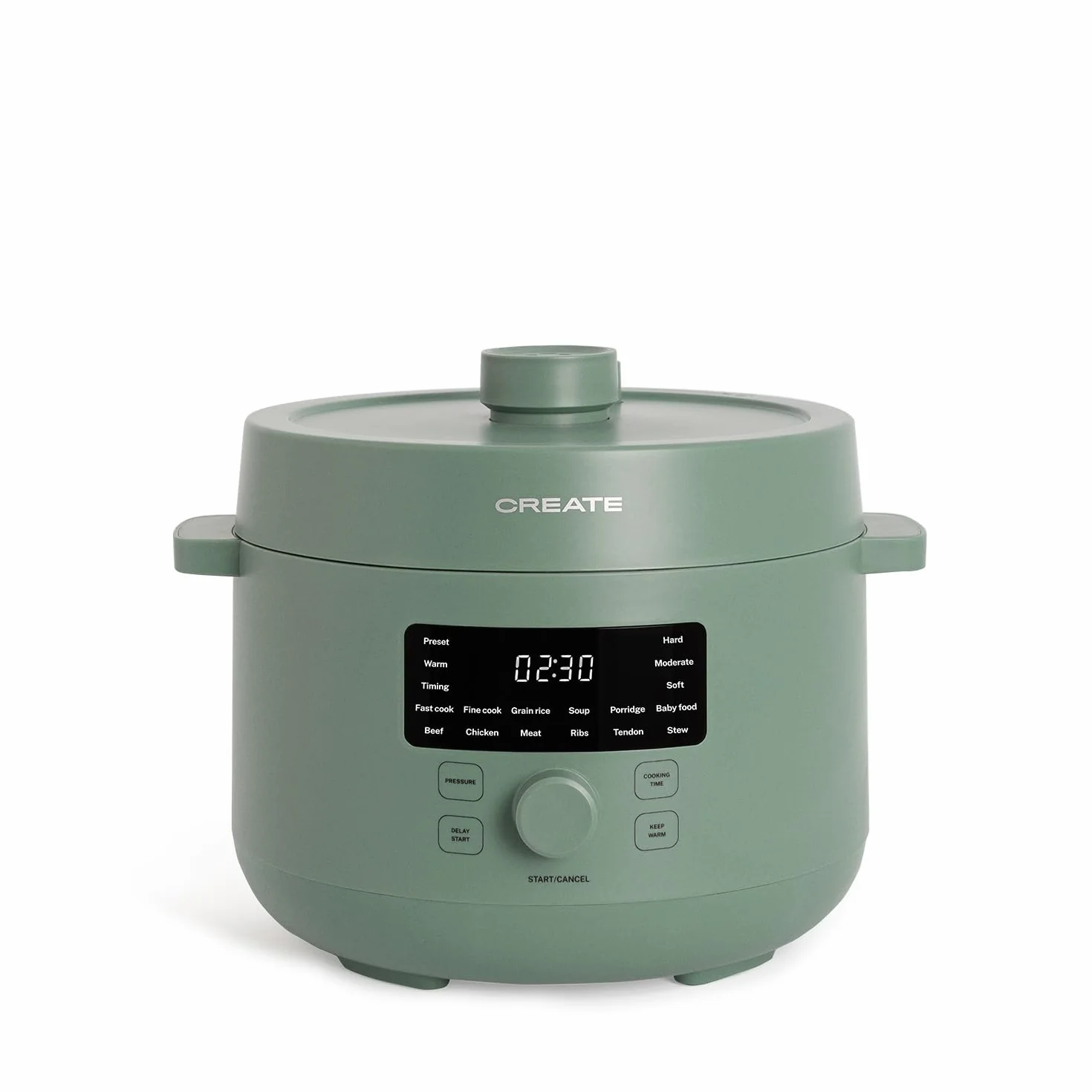 CREATE/PRESSURE COOKER STUDIO/Autocuiseur électrique multifonction programmable 4L vert sauge / 15 fonctions, minuterie 24h, revêtement céramique antiadhésif, valve de sécurité, 1200W