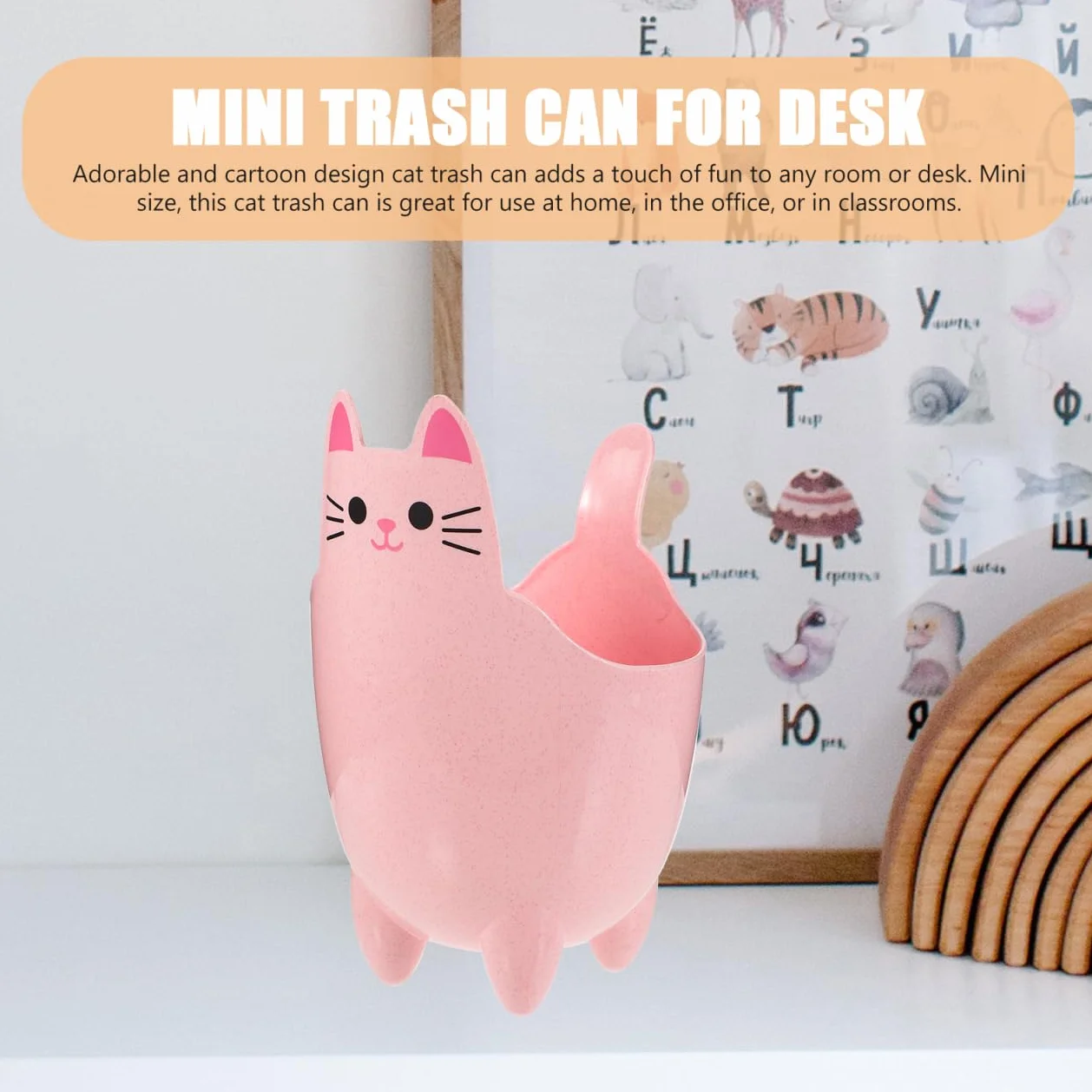 MAGICLULU Motif Chat 2 Pièces Poubelles de Bureau Mini Corbeille Pp Rose