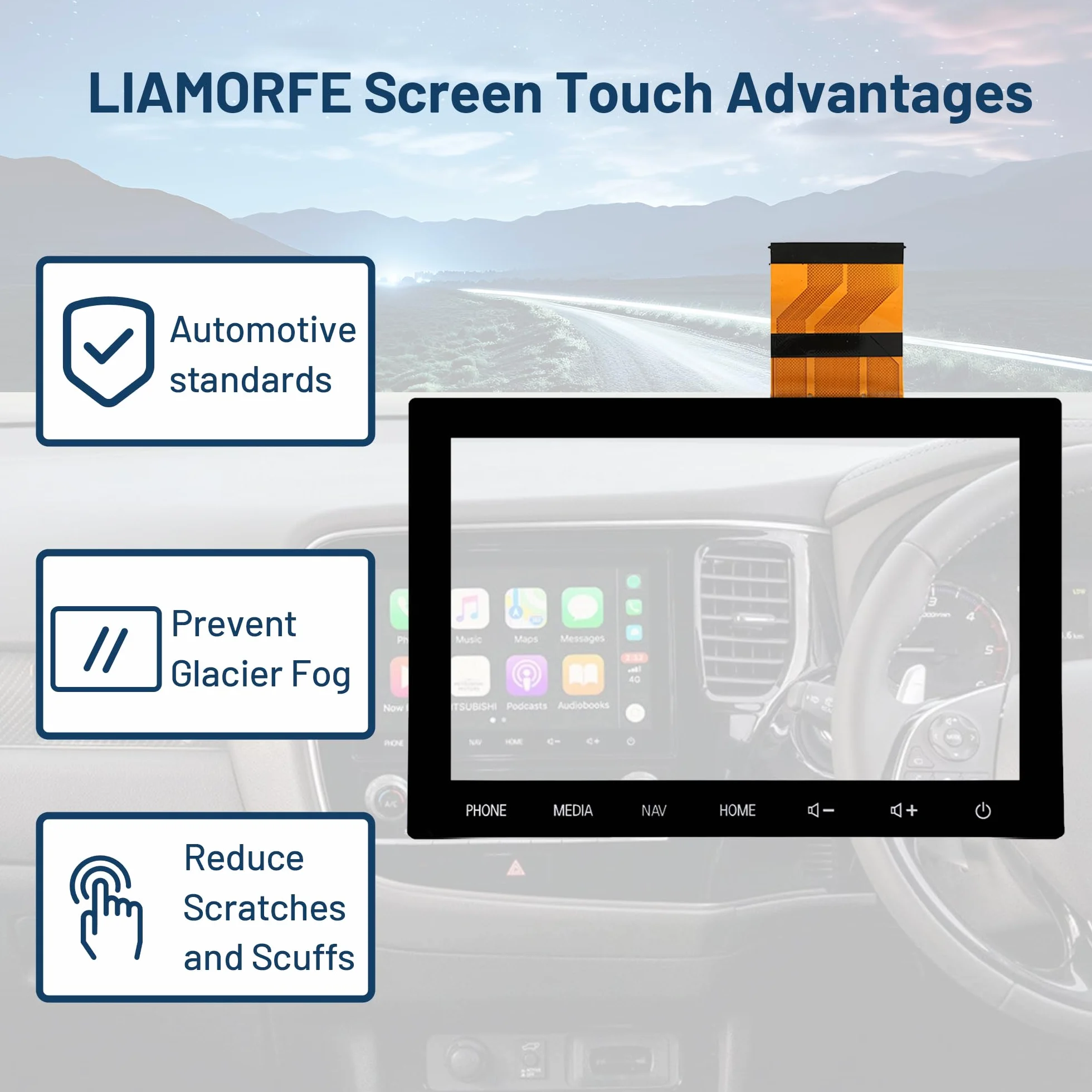 8-calowy ekran dotykowy szklany Digitizer do Mitsubishi Outlander 2019 2020 2021 2022 radio samochodowe NAV klucz monitor LCD 2019-2022 (bez LCD)