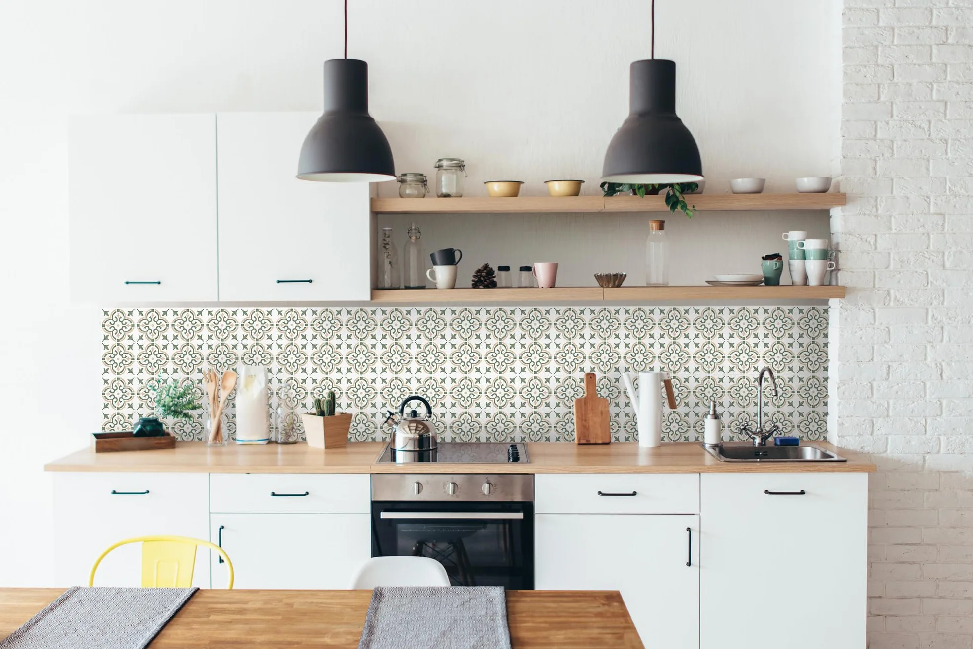 d-c-fix PVC adhesive murale Jamila olives 15x15 cm - stickers carrelage crédence cuisine salle de bain