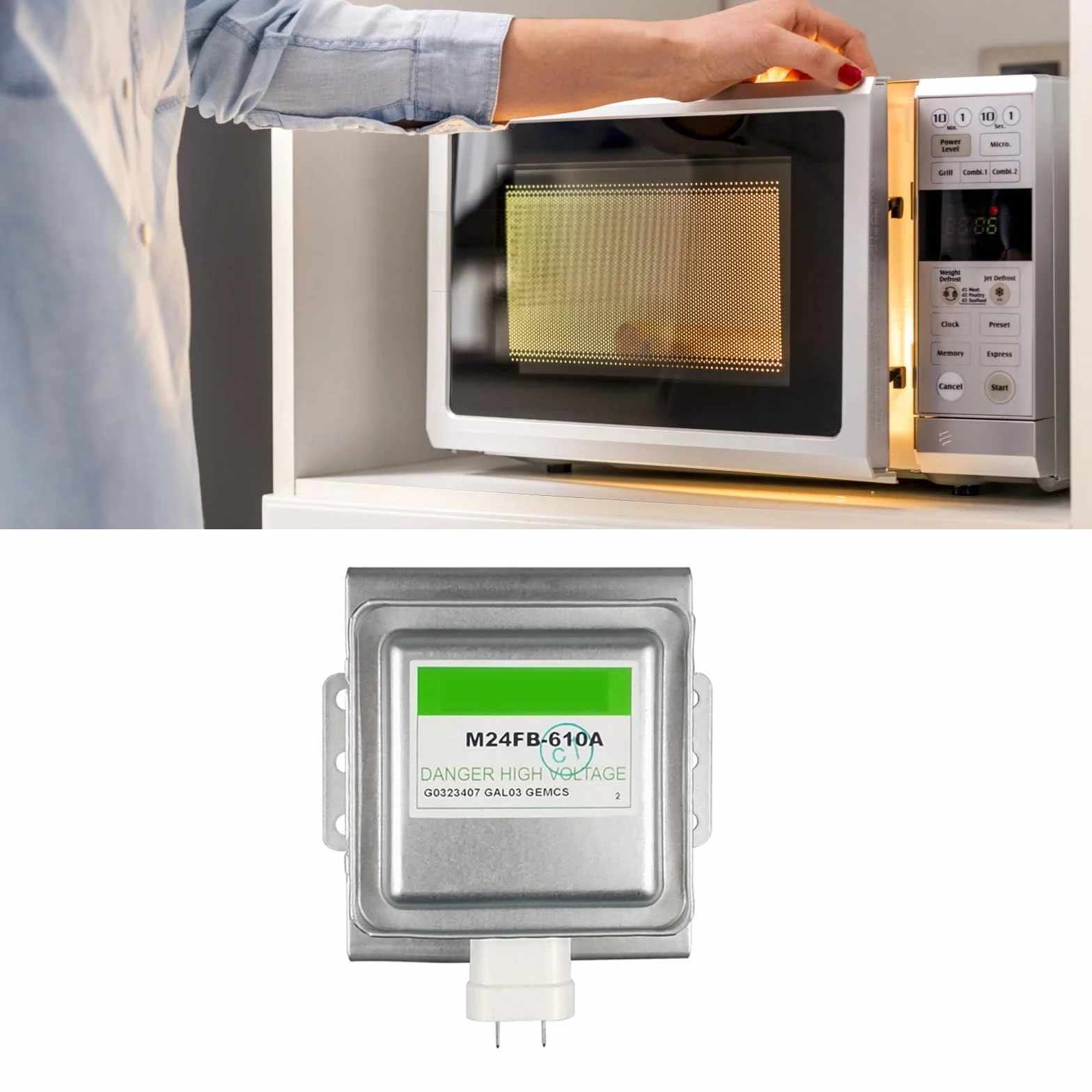 Magnetron M24FB-610A Four à micro-ondes professionnel 900 W Texture métallique Convient pour application de chauffage Magnetron à micro-ondes