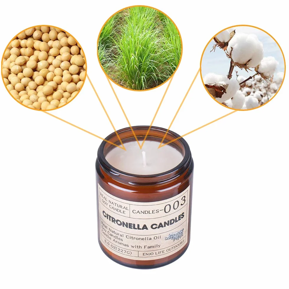 Grande Bougie à la Citronnelle 240 Heures - Extérieure en Cire de Soja