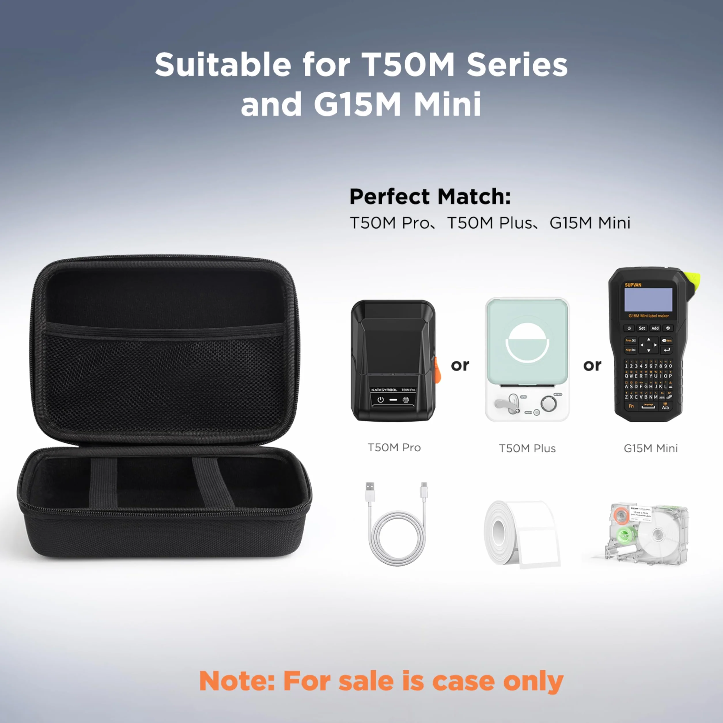SUPVAN torebka T50M Pro Mini Bluetooth urządzenie do etykietowania podręczne drukarka do etykiet (tylko torba)